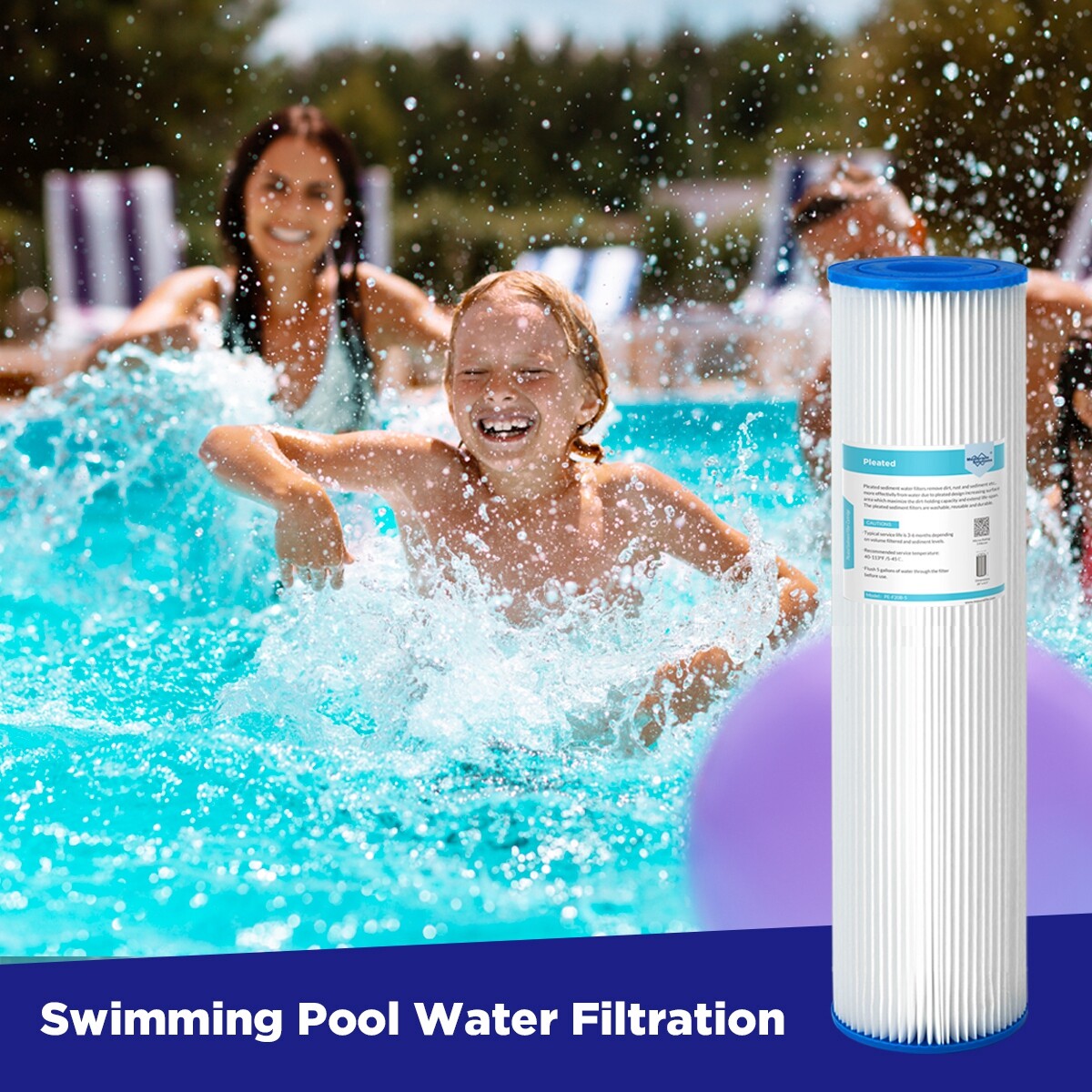 5/20/50 Micron 20″x4.5″ Washable Pleated Sediment Water Filter Fit for Big Blue