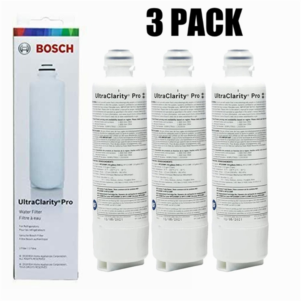 3 PACK Bosch Ultra Clarity Pro BORPLFTR50 Water Filter White #WFS200MF/WFS210MF