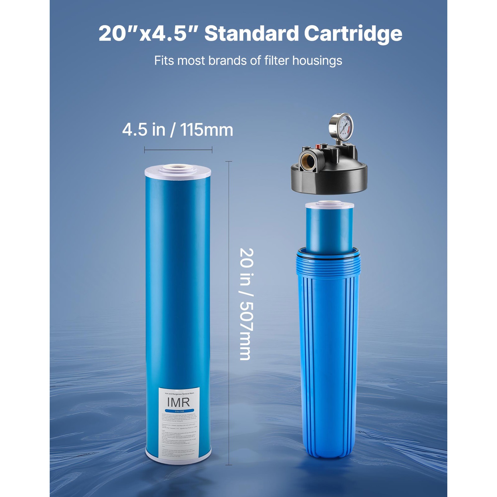 Whole House Water Filter Replacement Cartridge IMR 4.5″ x 20″ Iron & Manganese