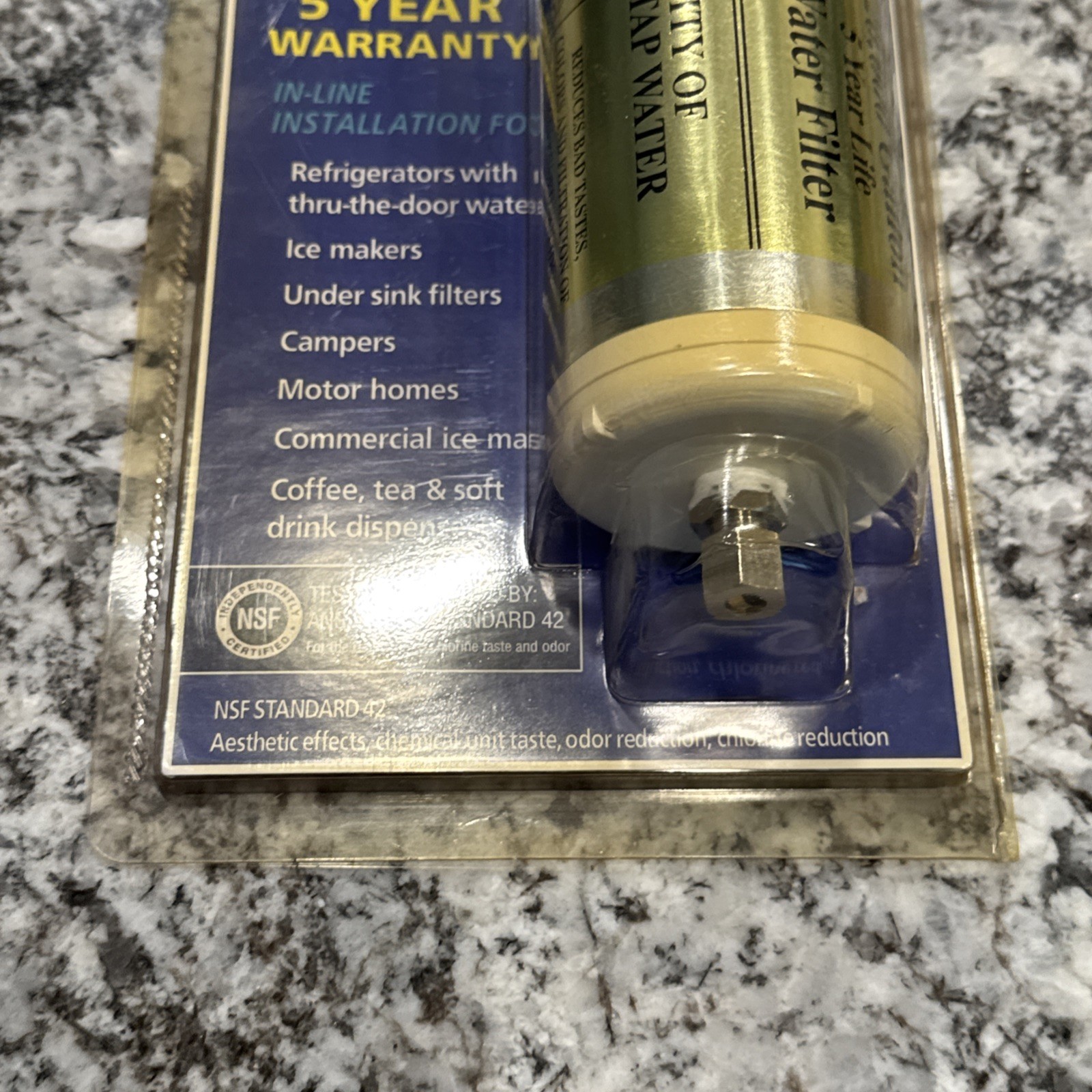 Argenion 20,000 Gal. Refrigerator In-line Water Filter 5 Yr. FACTORY SEALED NEW