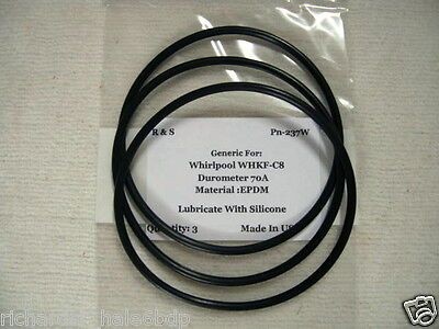 3 O-rings R & S 237W For Whirlpool WHKF-C8 & Rain Soft UF/ FDA NSF61 Material
