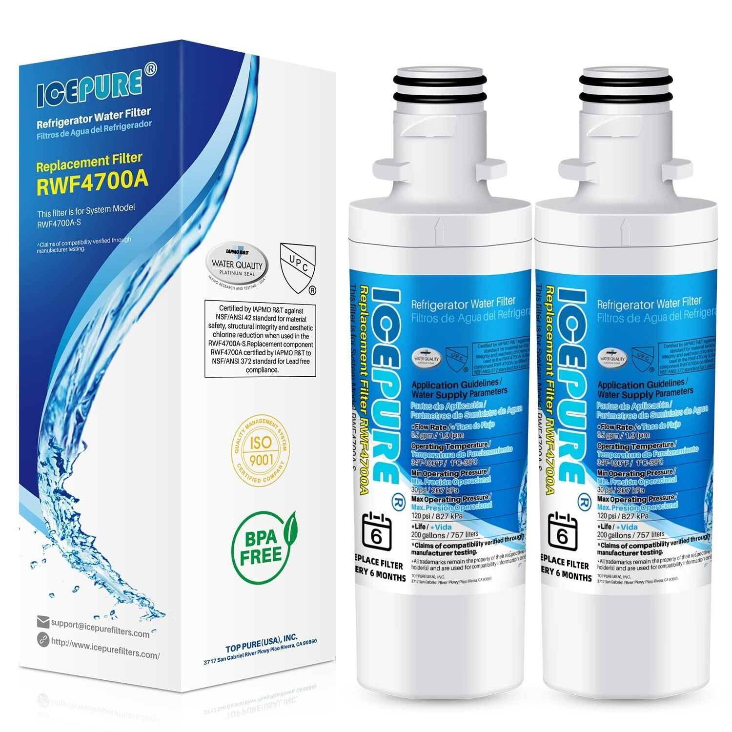 Replacement for LT1000P, ADQ747935, LMXS28626D, LT1000PC water filter 2PACK