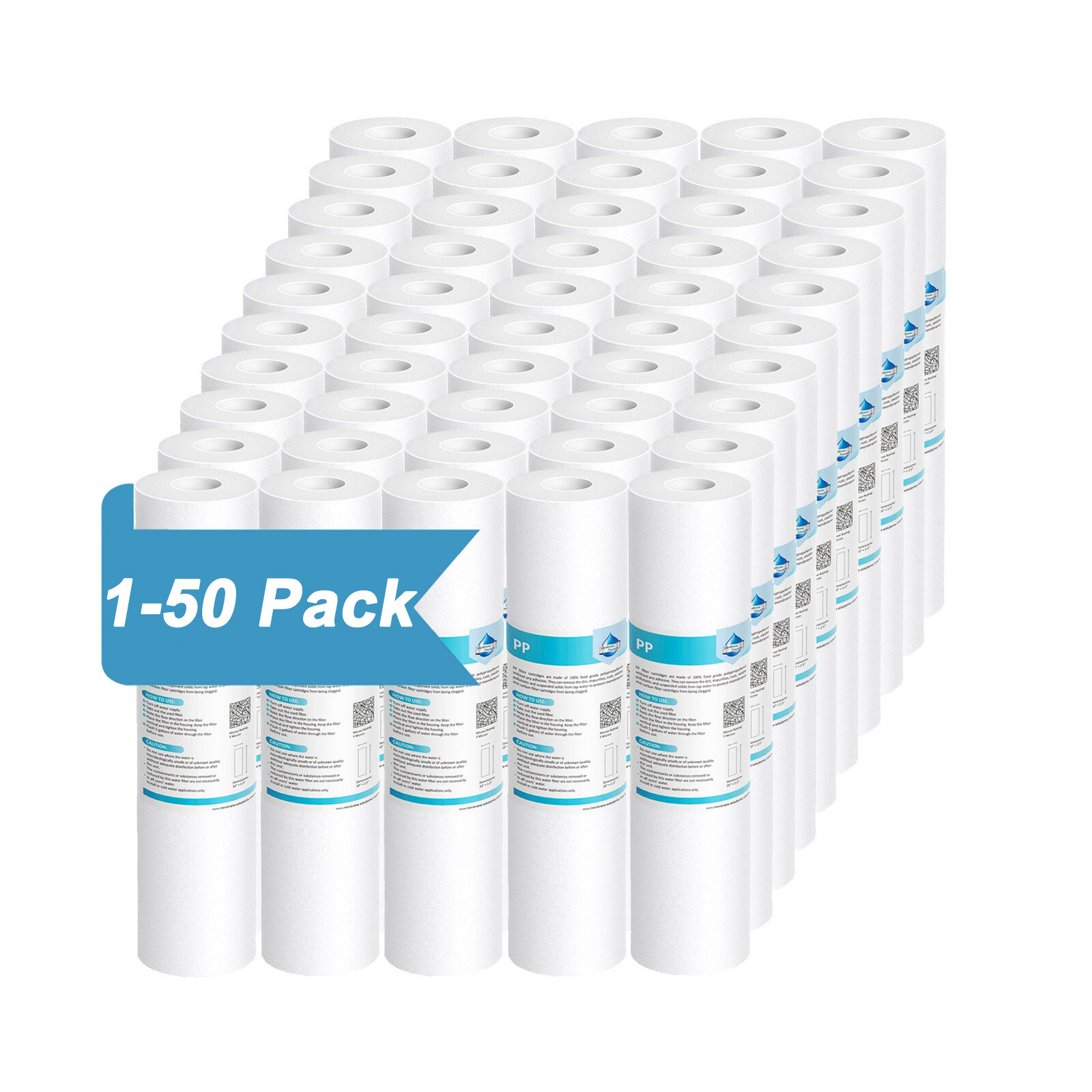 1-50 Pack 1/5/10/20/25/50 Micron 10″x2.5″ RO Sediment Water Filter Polypropylene