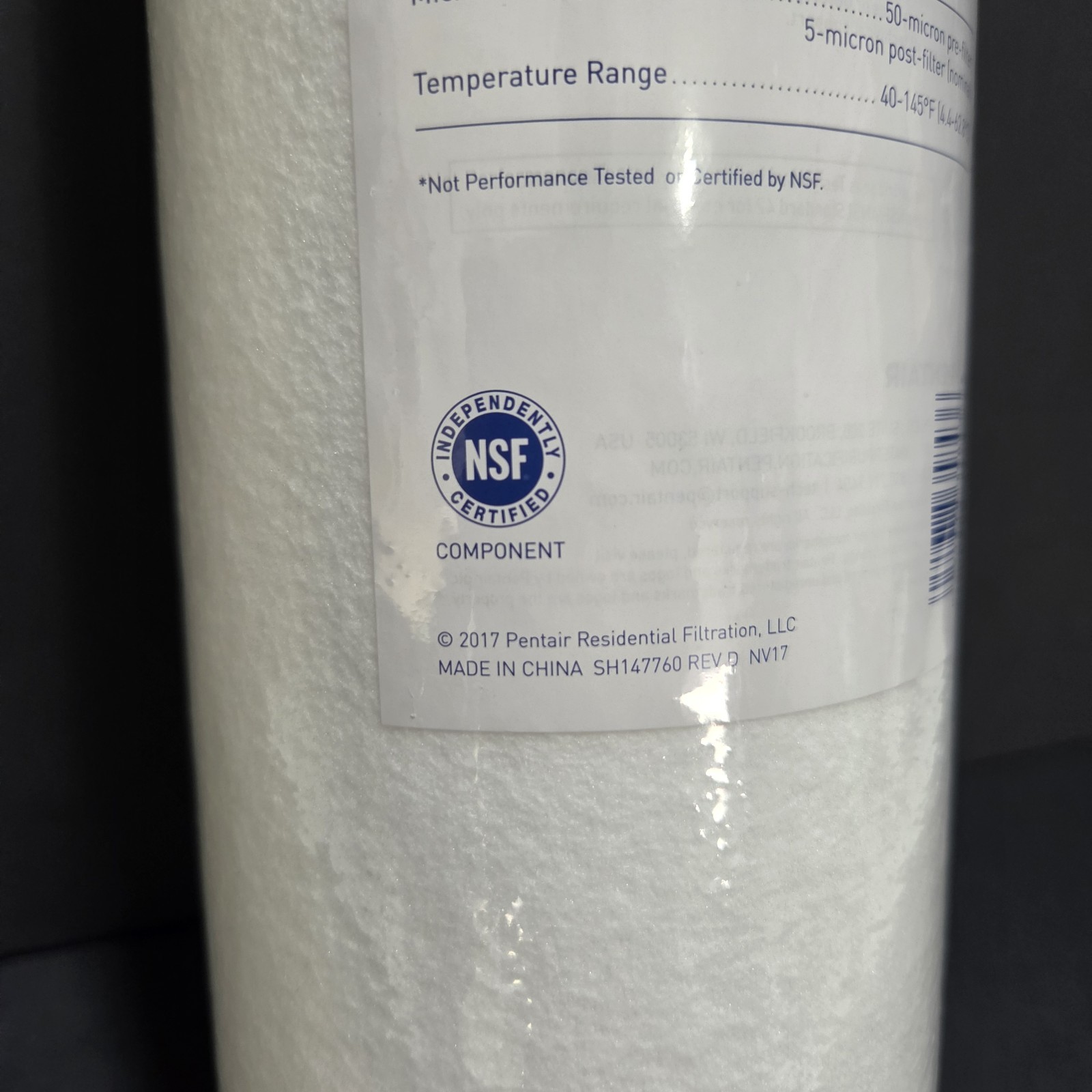 Pentair Polypropylene Big Blue Sediment Filter Cartridge DGD-5005-20- New Sealed