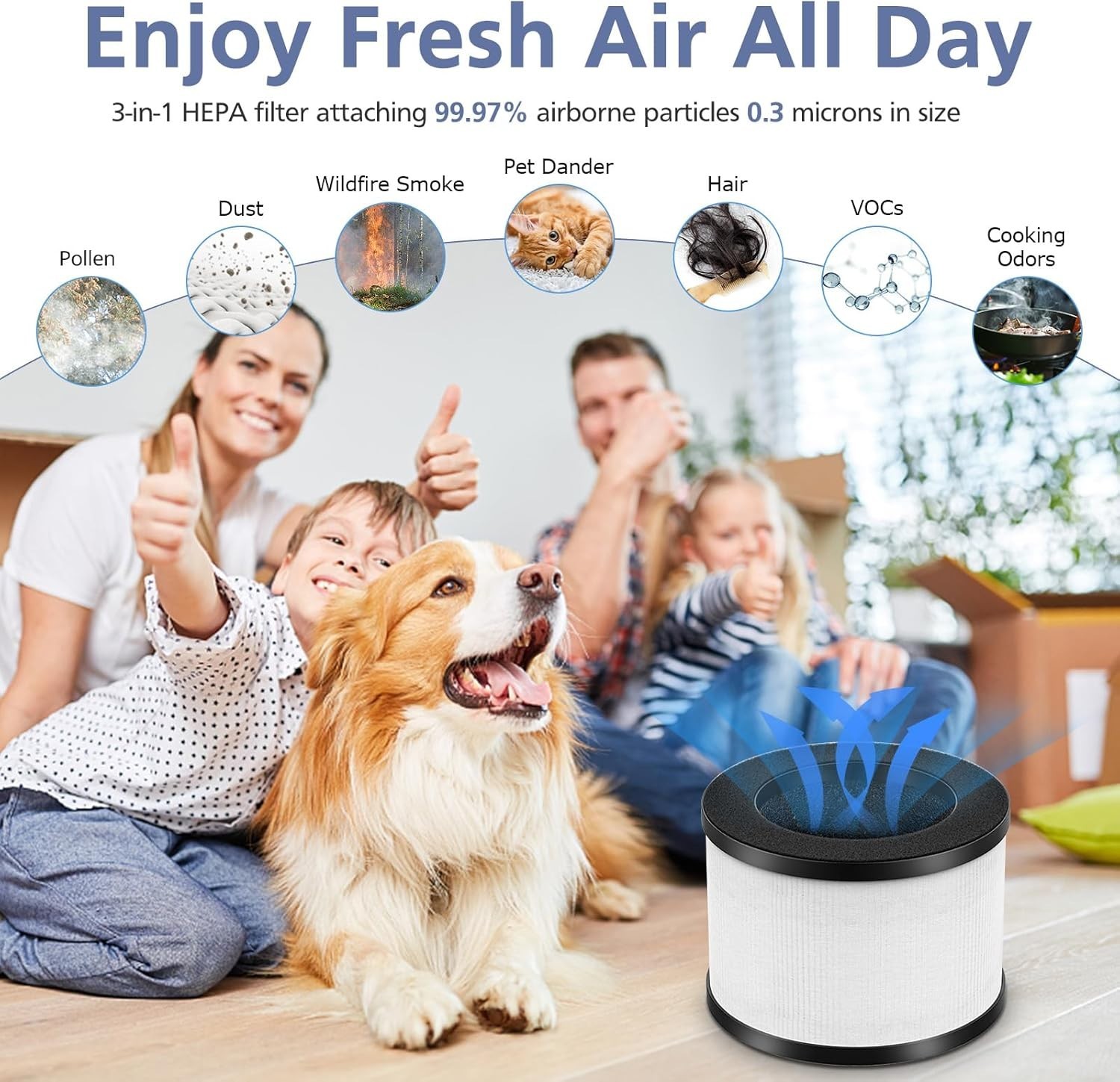 High-Performance TZ-K1 Air Purifier Filters, 2 Pack Compatible with Major Brands