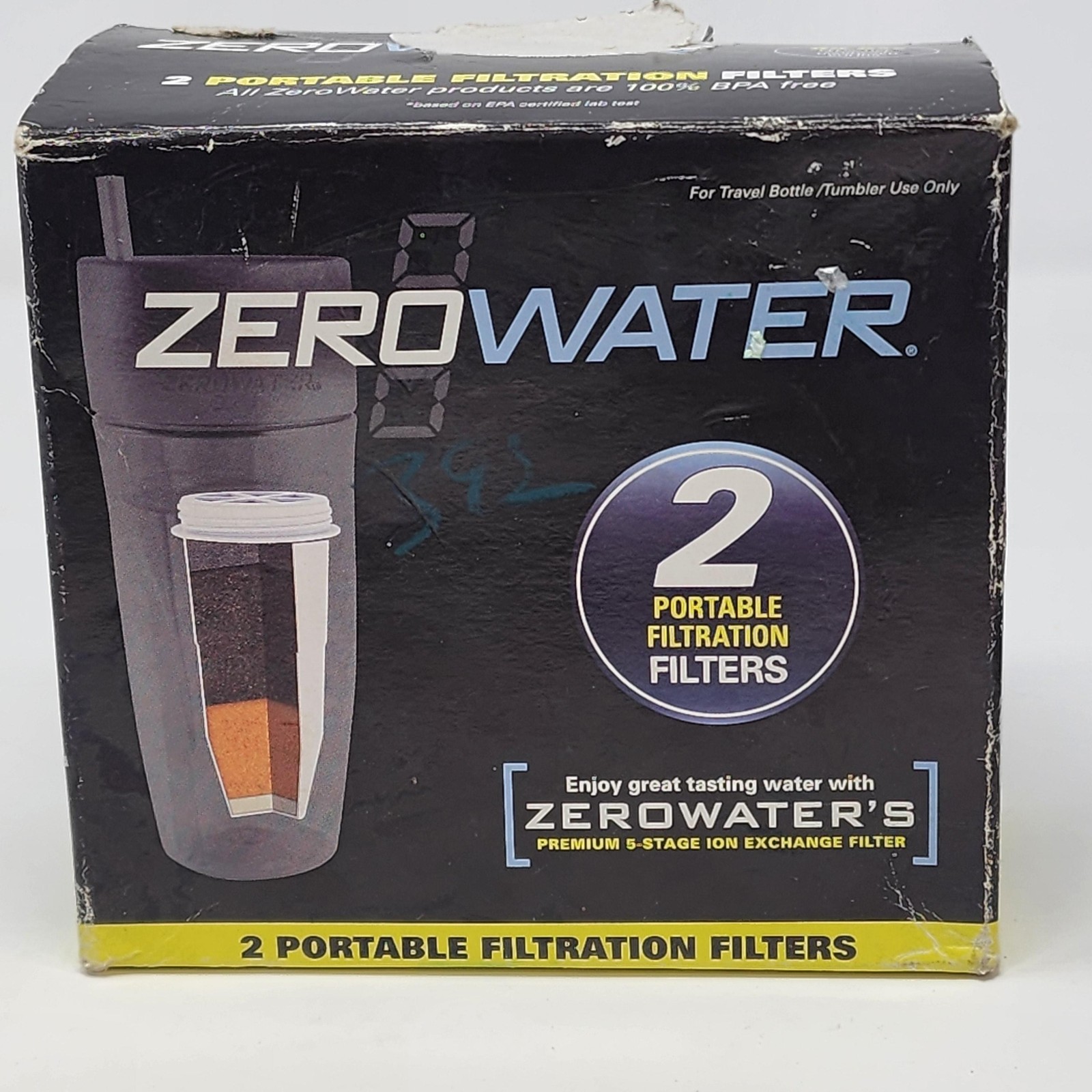 ZeroWater ZR-230 2 Pack Portable Filtration Filters For Brita Maxtra+ White