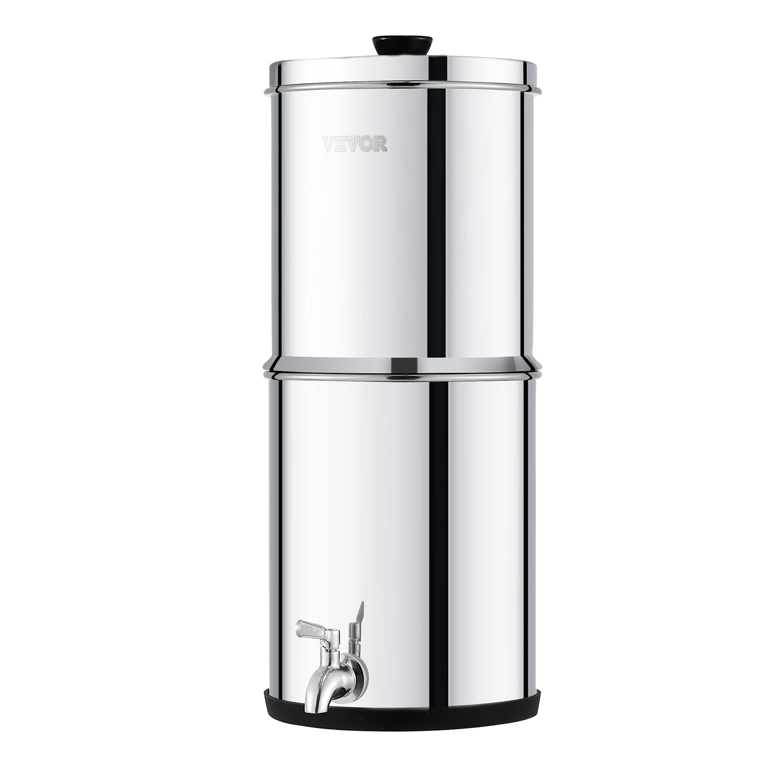 VEVOR 2.25G Gravity-fed Water Filter Countertop System Stainless Steel 2 Filters