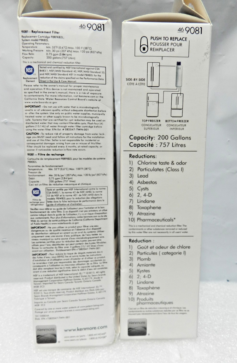2 Pk Kenmore 9081 469081 46-9930 Replacement Refrigerator Ice Water Filter M54K
