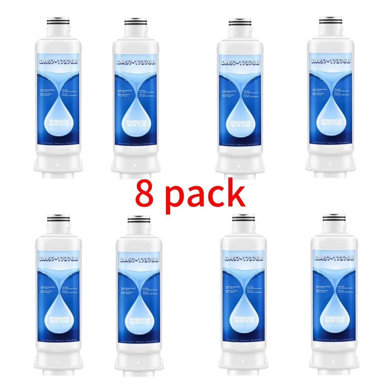 8 pk Refrigerator Water Filter Replacement for Samsung DA97-17376B, HAF-QIN/EXP
