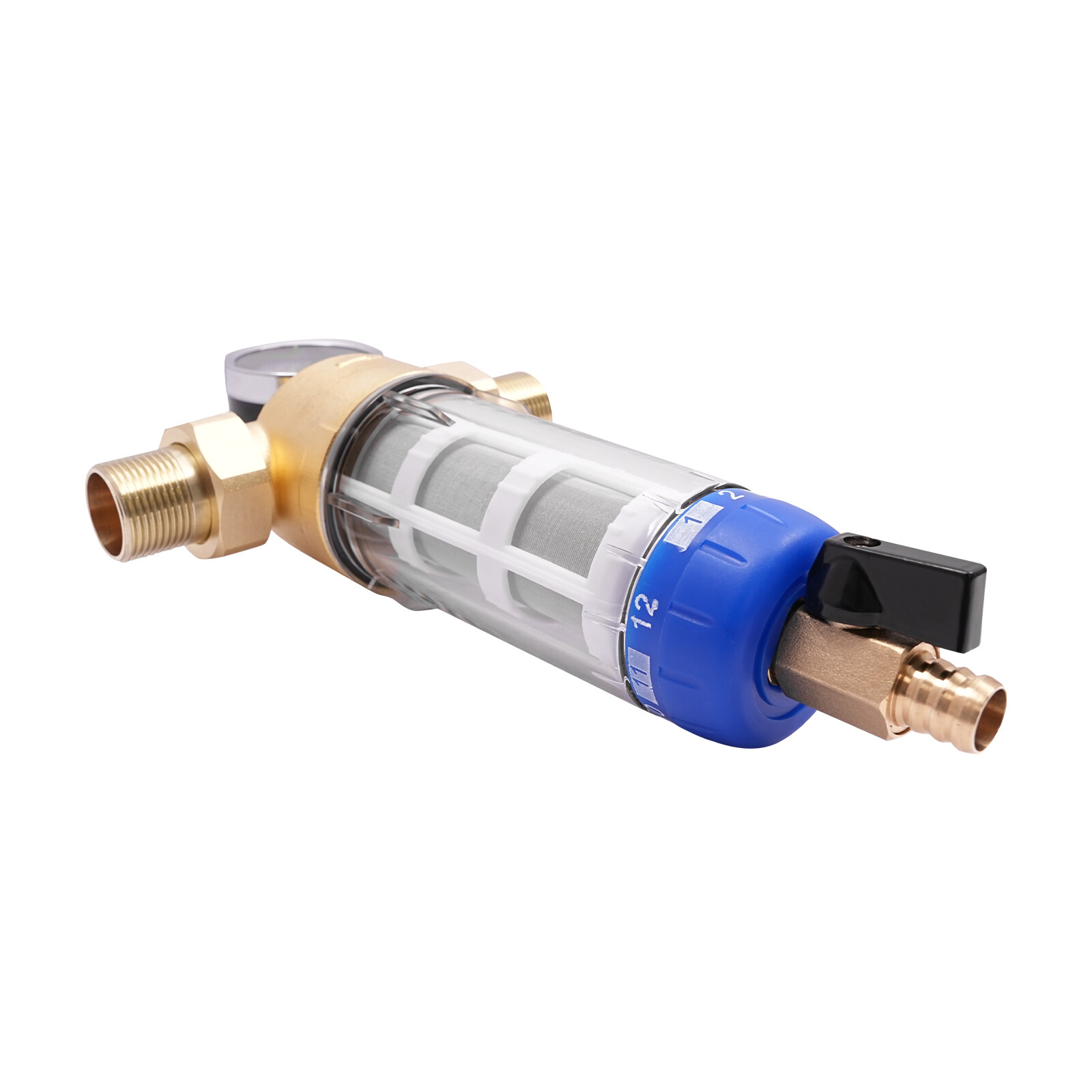 1-20bar Home Water Filter, Whole House Flushable Pre-Filtration System Reusable