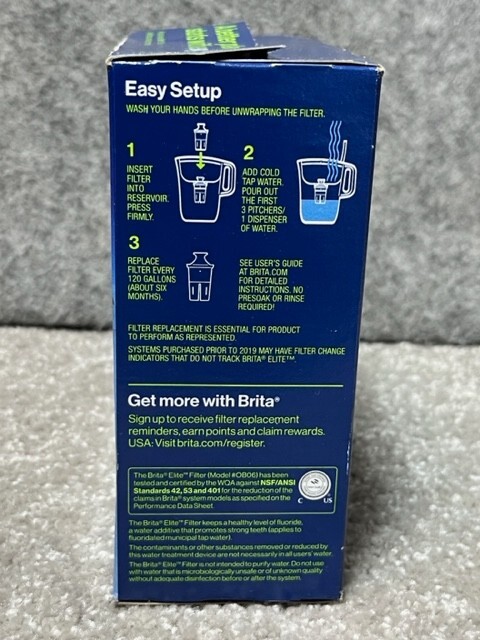 2 Count Brita Elite Replacement Filters for Pitchers Dispensers Blue