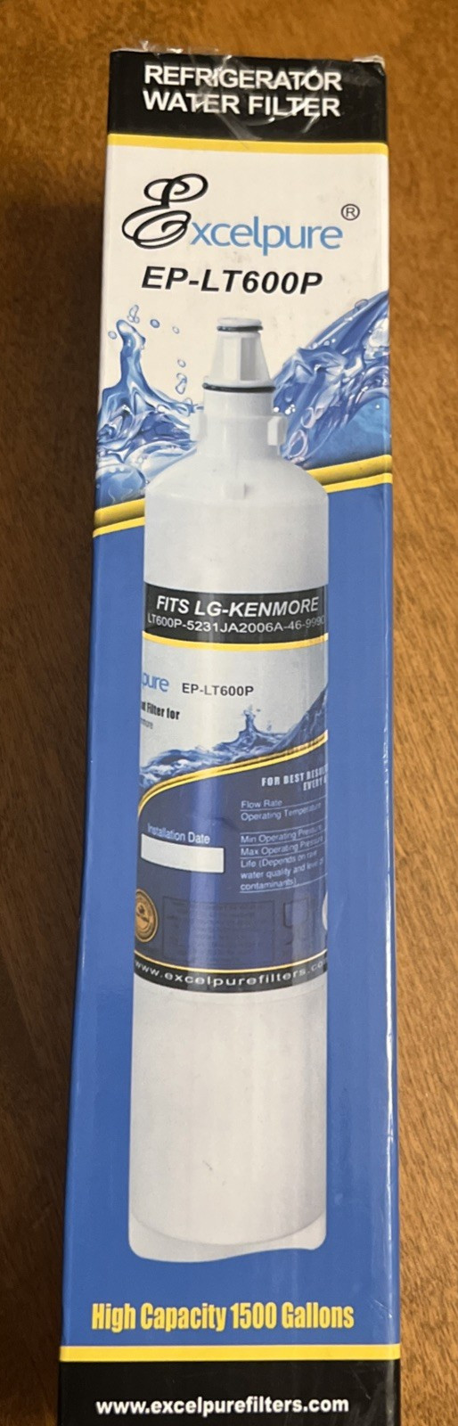 New Excelpure EP-LT600P Refrigerator Water Filter Replacement Compatible with LG
