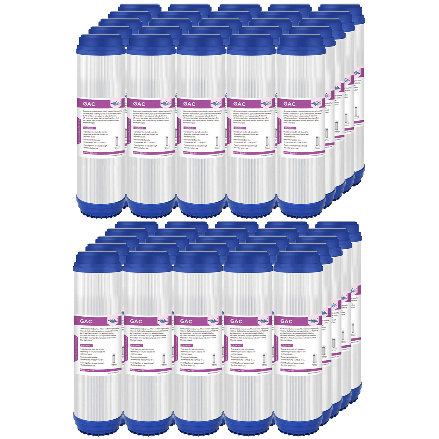 1-50 Pack 5 Micron 10″x2.5″ GAC Granular Activated Carbon Water Filter Cartridge