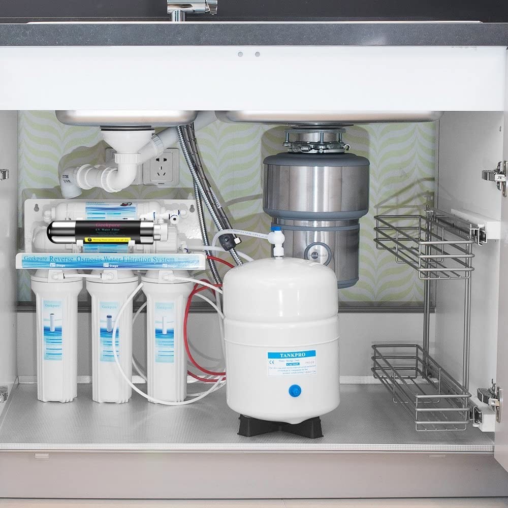 Stage Reverse Osmosis RO Drinking Water Filter System with UV Filter-75GPD