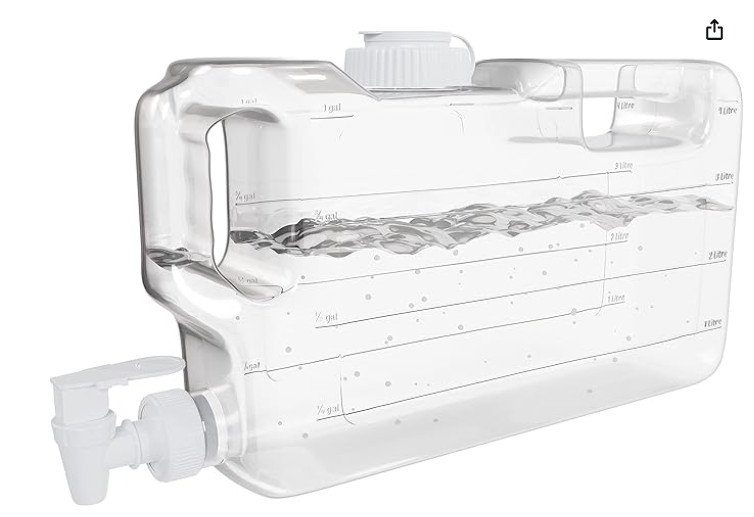 1.1 Gallon Refrigerator Water Dispensers Bottle with Faucet, Spigot & 58mm Screw