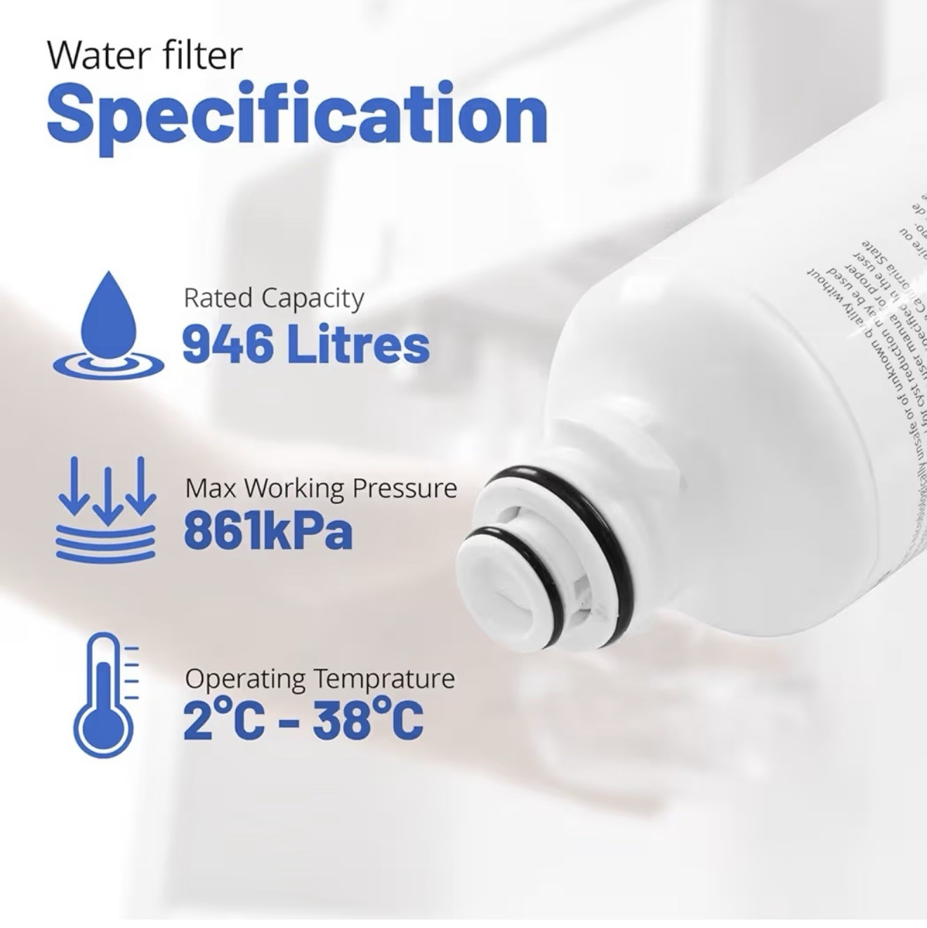 Bosch Ultra Clarity Pro Refrigerator Water Filter – White (BORPLFTR50)💧Sealed