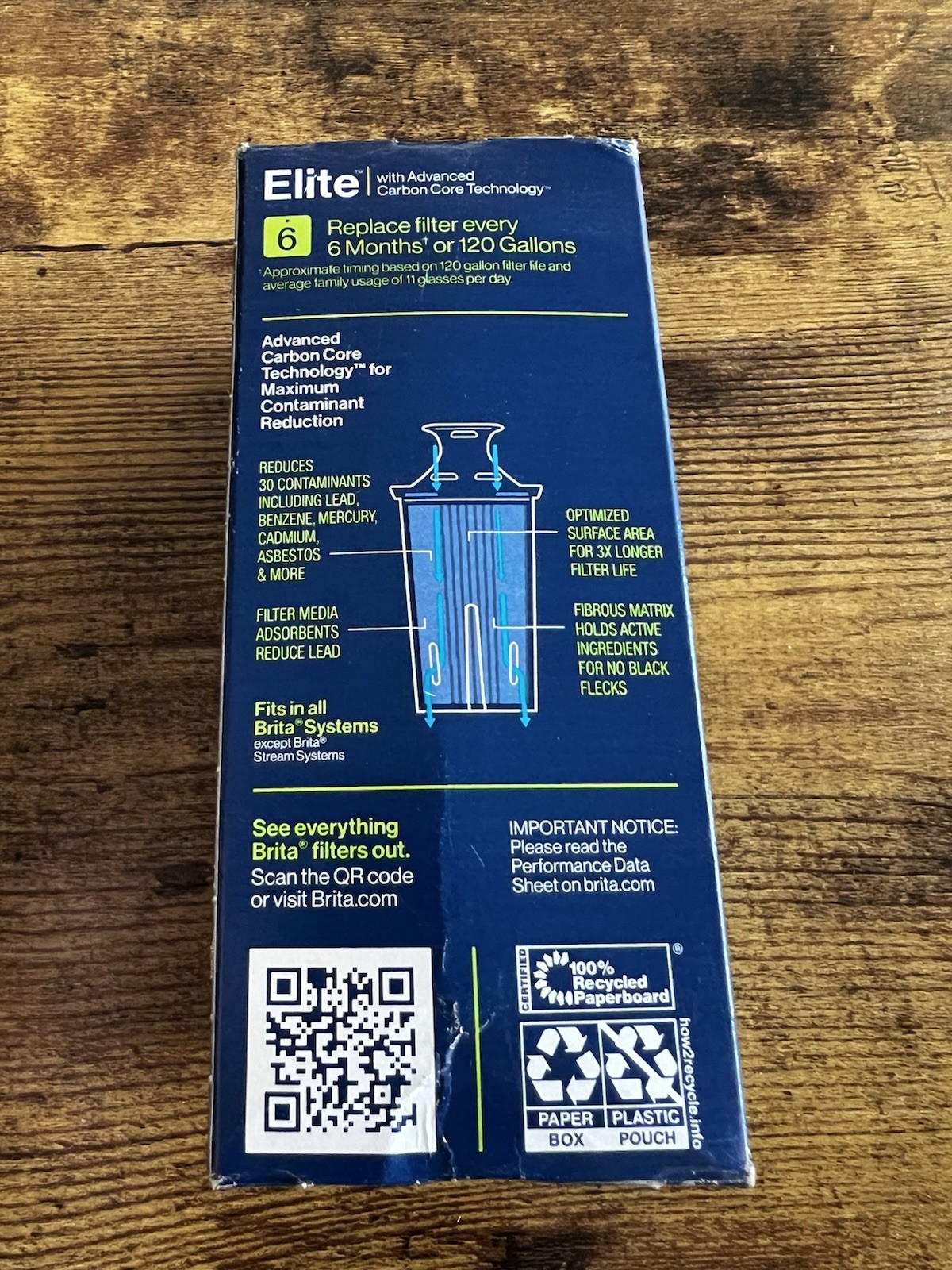 Brita Elite Replacement Water Filter 1 Pack – New Sealed – Ships Next Day