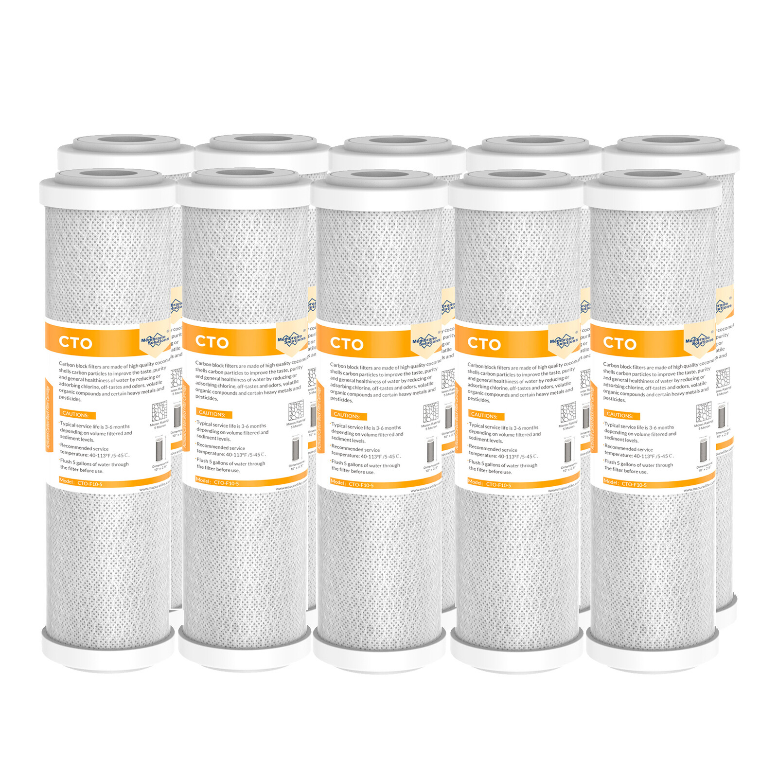 1-10 Pack 10″x2.5″ CTO Carbon Block Water Filter Cartridge Whole House RO System