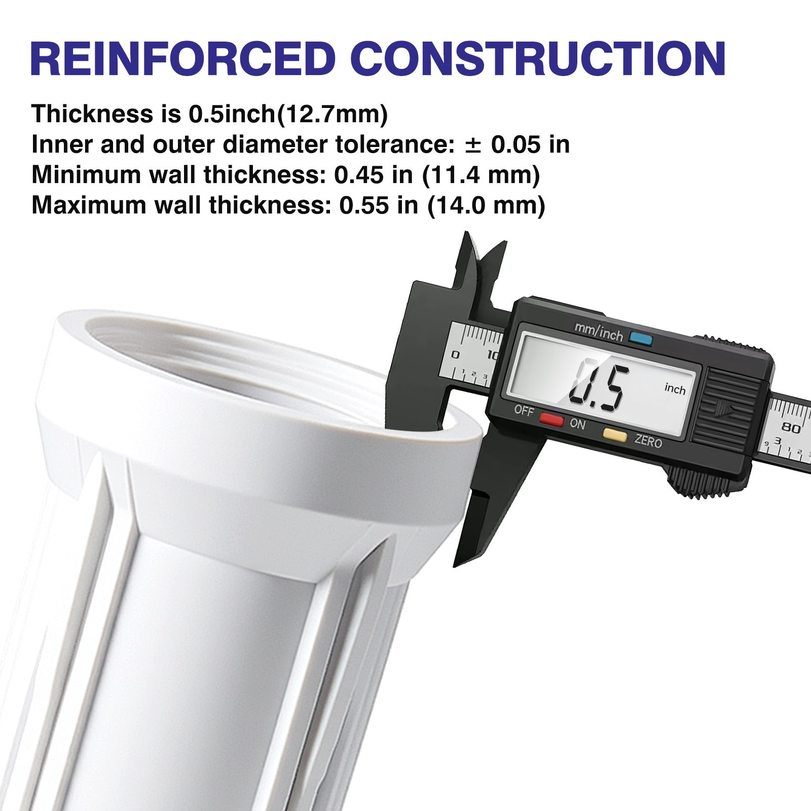 Geekpure 10″ Reverse Osmosis Filter Housing fit 2.5″ x 10″ Filters -1/4″ NPT