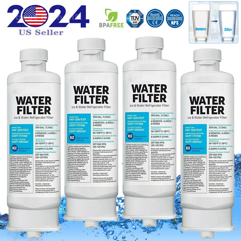 4 PACK for Samsung DA97-17376B HAF-QIN/EXP REFRIGERATOR Refresh Water Filter new
