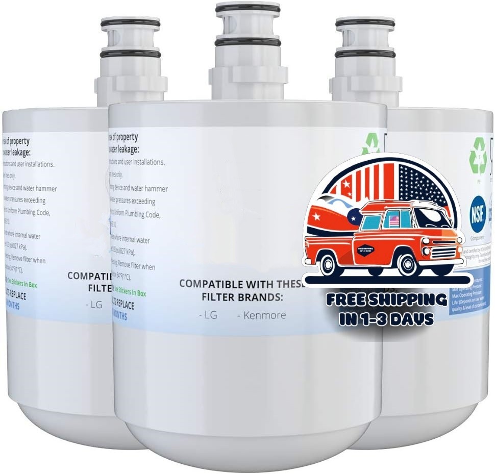 Filtro de agua de repuesto premium para refrigerador (paquete de 3) de plástico