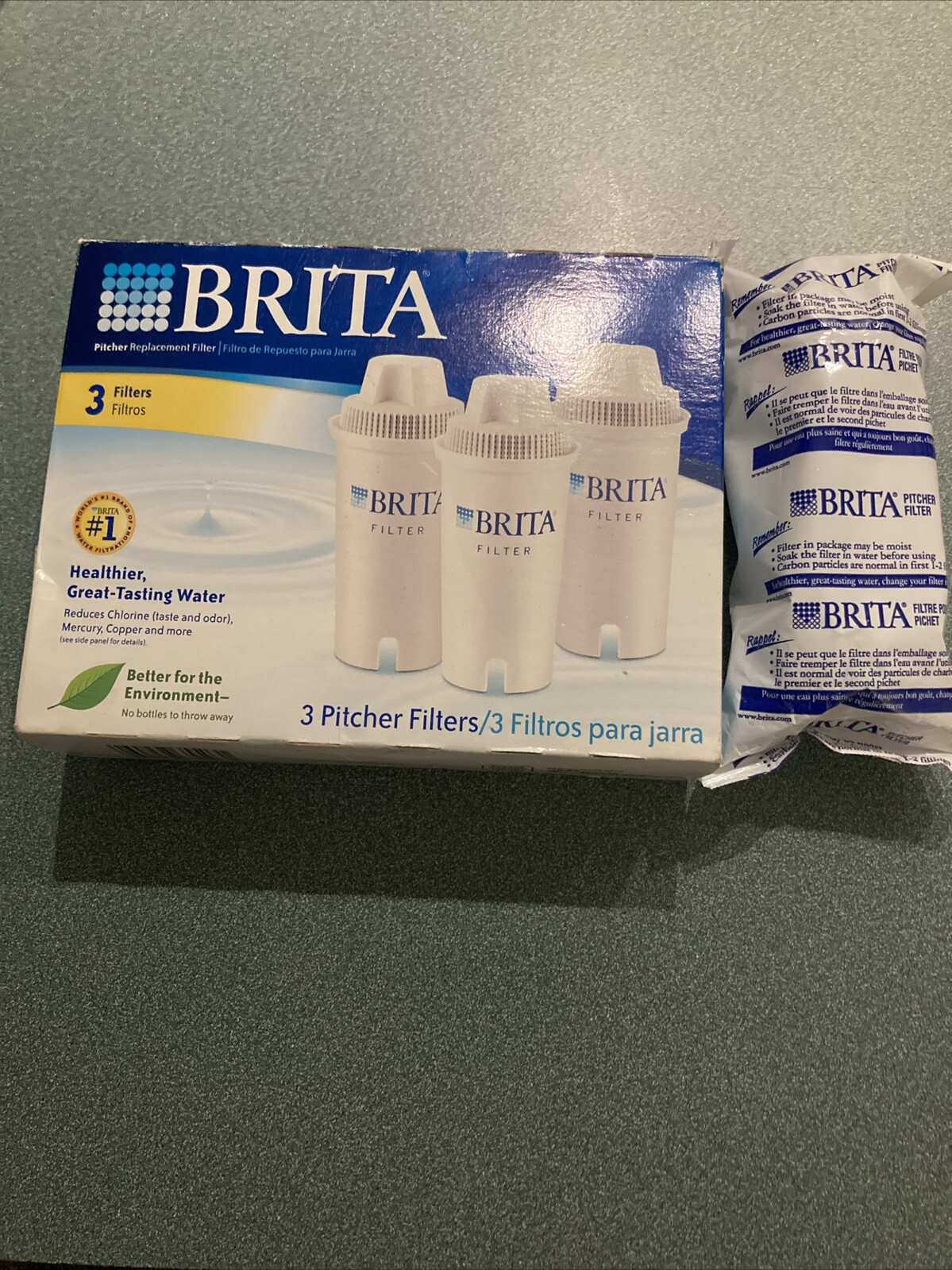 4 Brita Water Filter Pitcher Advanced Replacement Filters 3 Count Pack +1