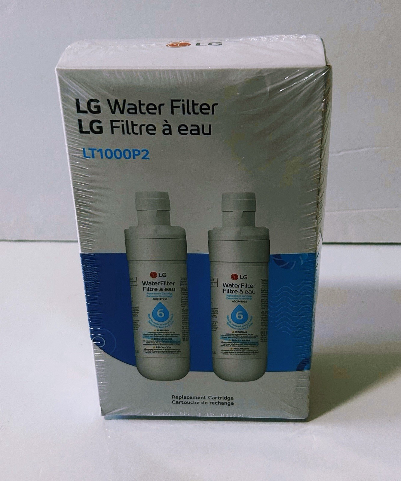 2 Pk Genuine LG LT1000P2 6-Month /200 Gal Refrigerator Replacement Water Filter