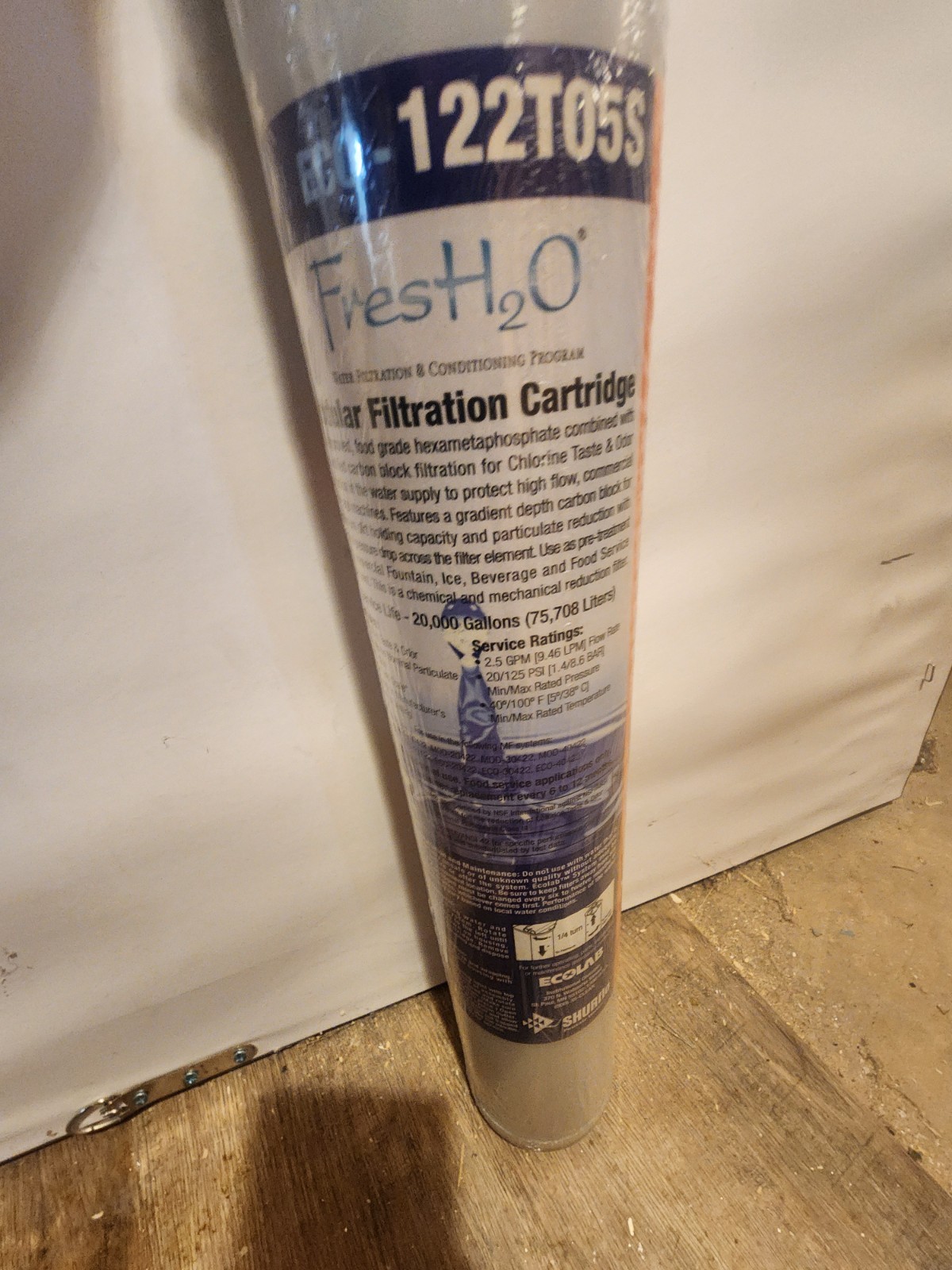 Eco Lab Replacement Water H20 Cartridge 122t05s Freash H20