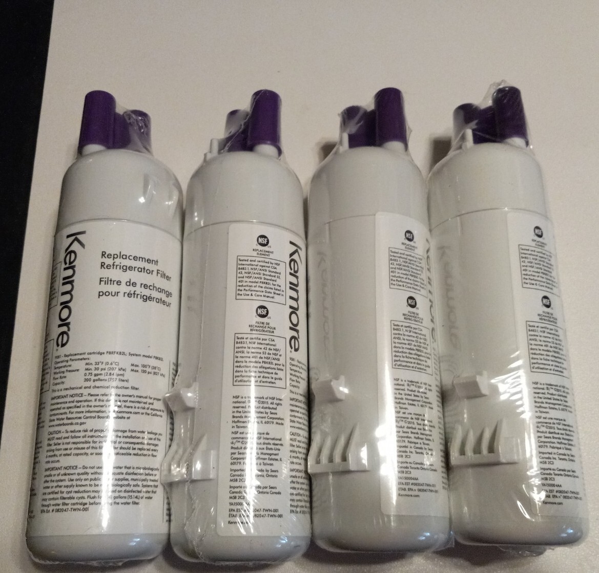 Kenmore Replacement Refrigerator Water Filters 469081 Lot Of 4(1 Without Box)