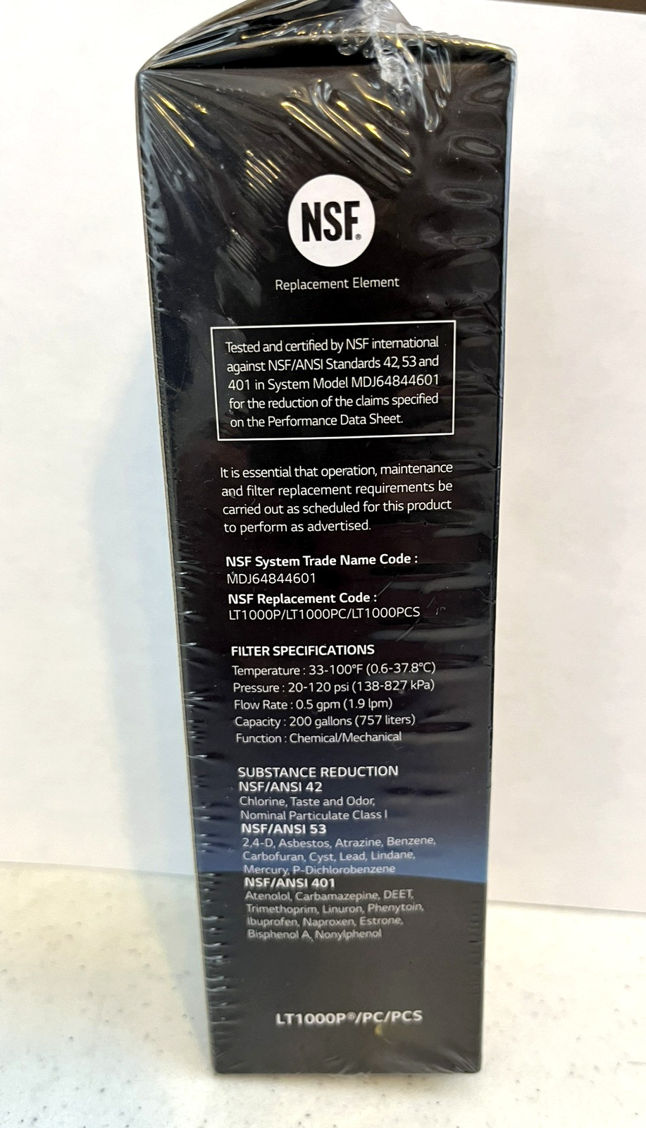 LG Water Filter~Refrigerator Replacement Cartridge~LT1000P/PC/PCS~New/Sealed