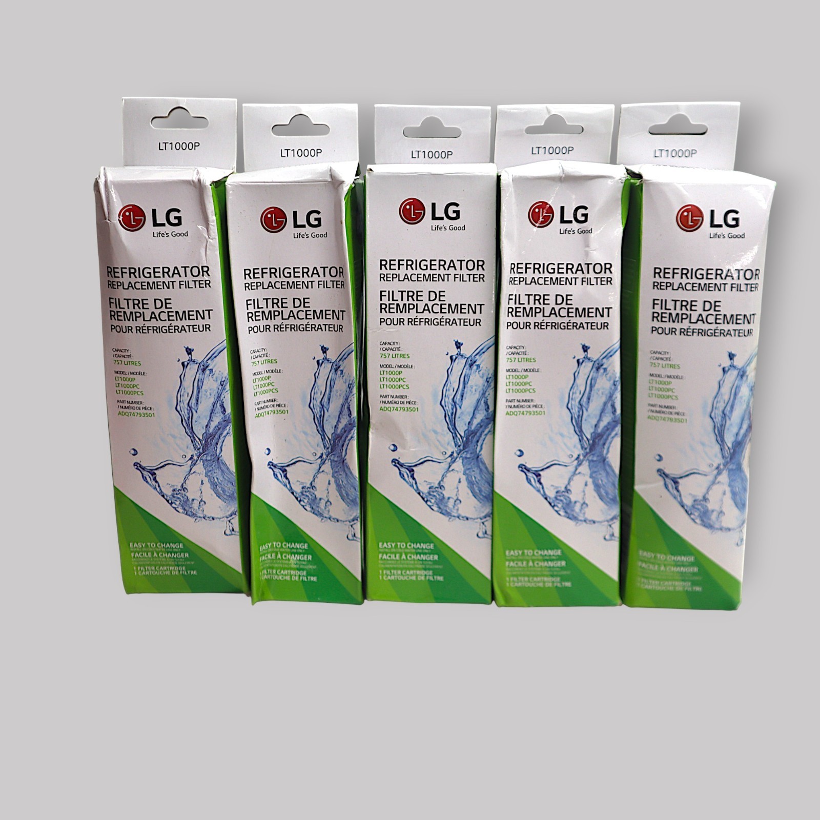 5 X (LG) LT1000P/ADQ74793501 Replacement Refrigerator Water Filter