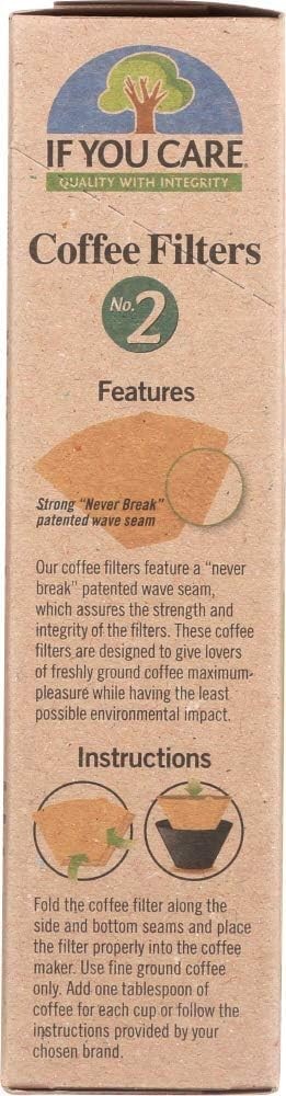 If You Care FSC Unbleached No 2 Coffee Filters, 100 Count (Pack of 1), Brown
