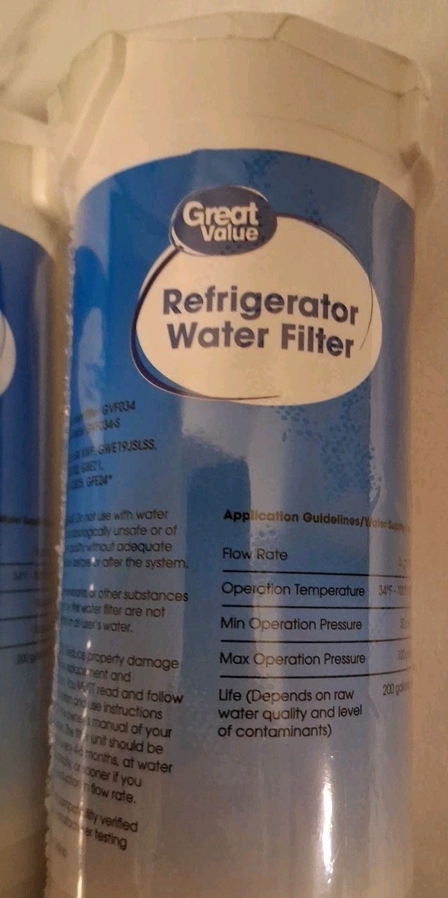 Great Value Replacement Refrigerator Water Filters GVF034 Compatible XWF New Lot