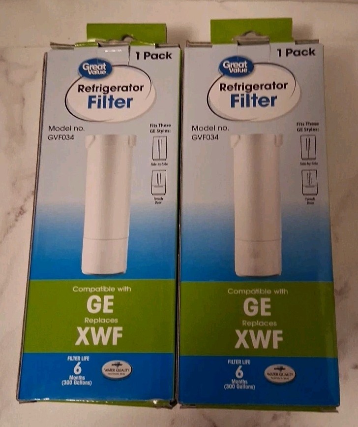 Great Value Replacement Refrigerator Water Filters GVF034 Compatible XWF New Lot