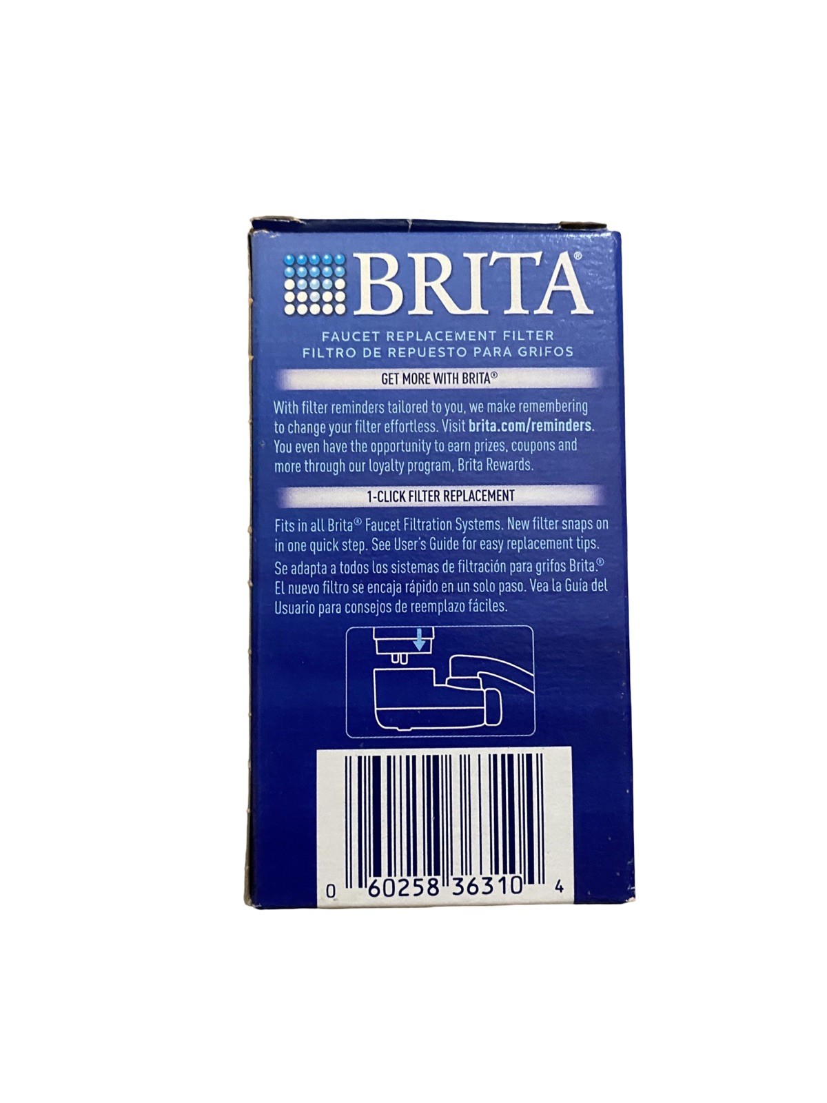NEW Brita 36310 Faucet Replacement Water Filter Chrome 100 GAL Capacity