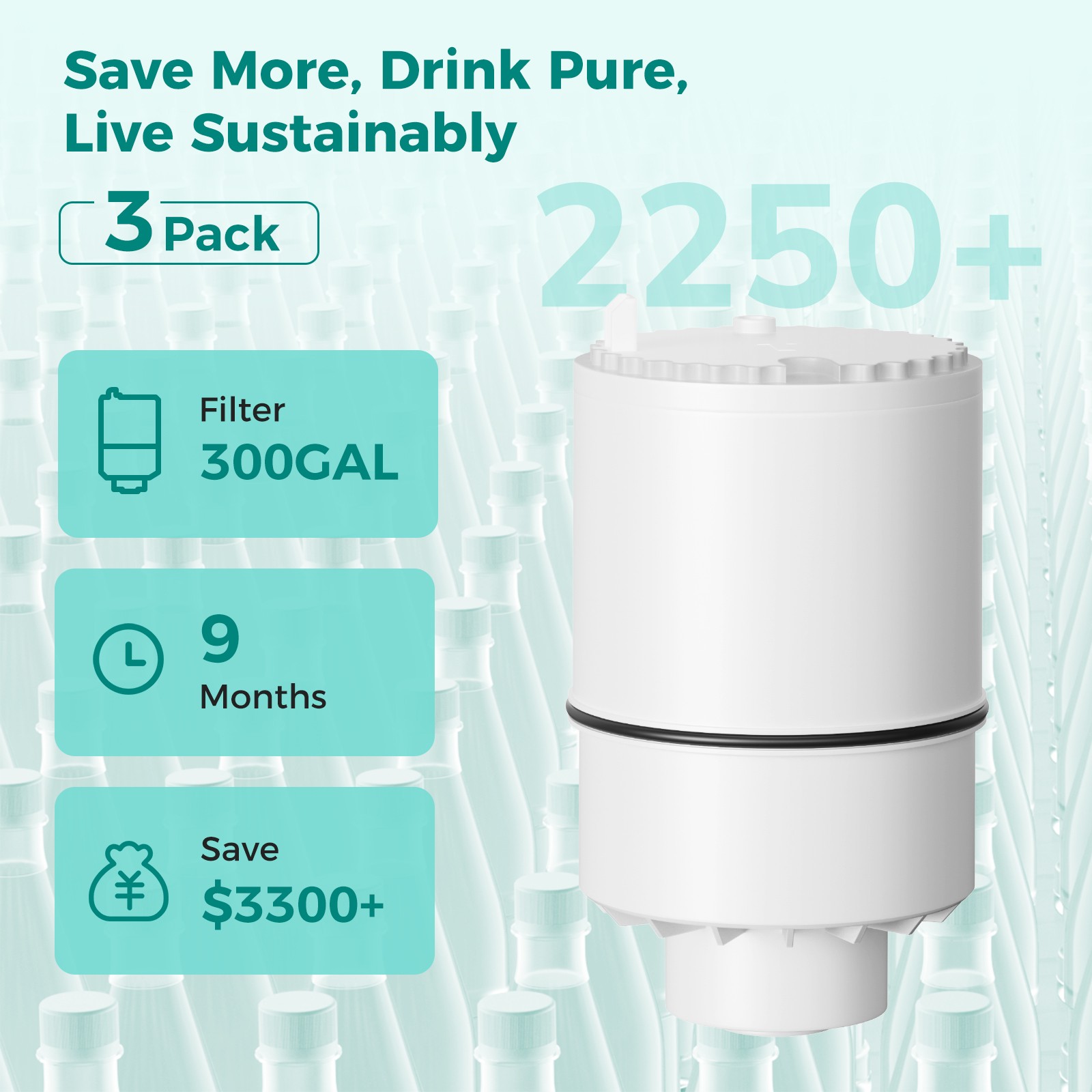 Fil-fresh 3-PACK RF-3375 Faucet Water Filter for FM-3700, PFM400H, PFM350V NEW