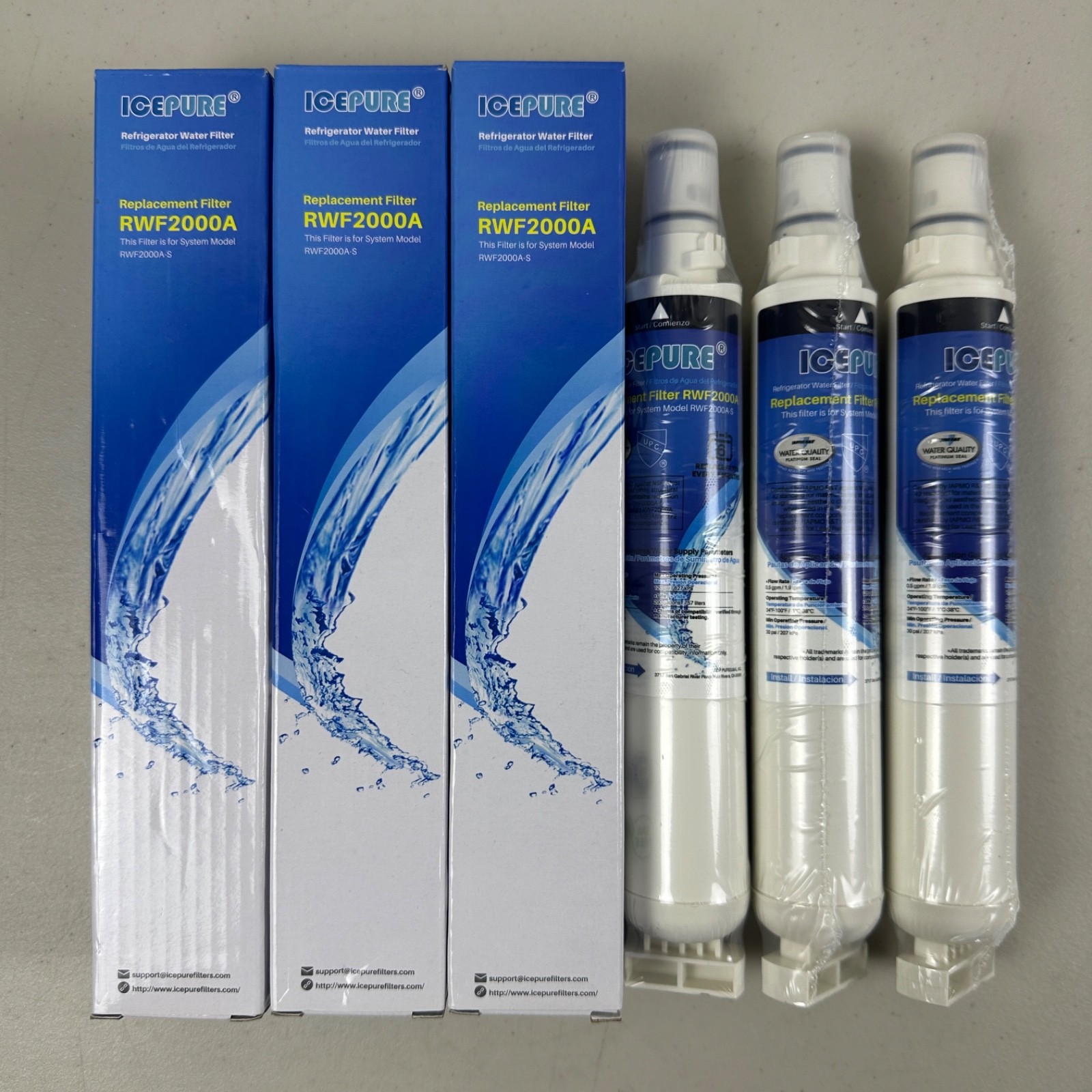 3 PACK ICEPURE 4396701 for Kenmore 9915 Whirlpool EDR6D1 RWF2000A Water Filter