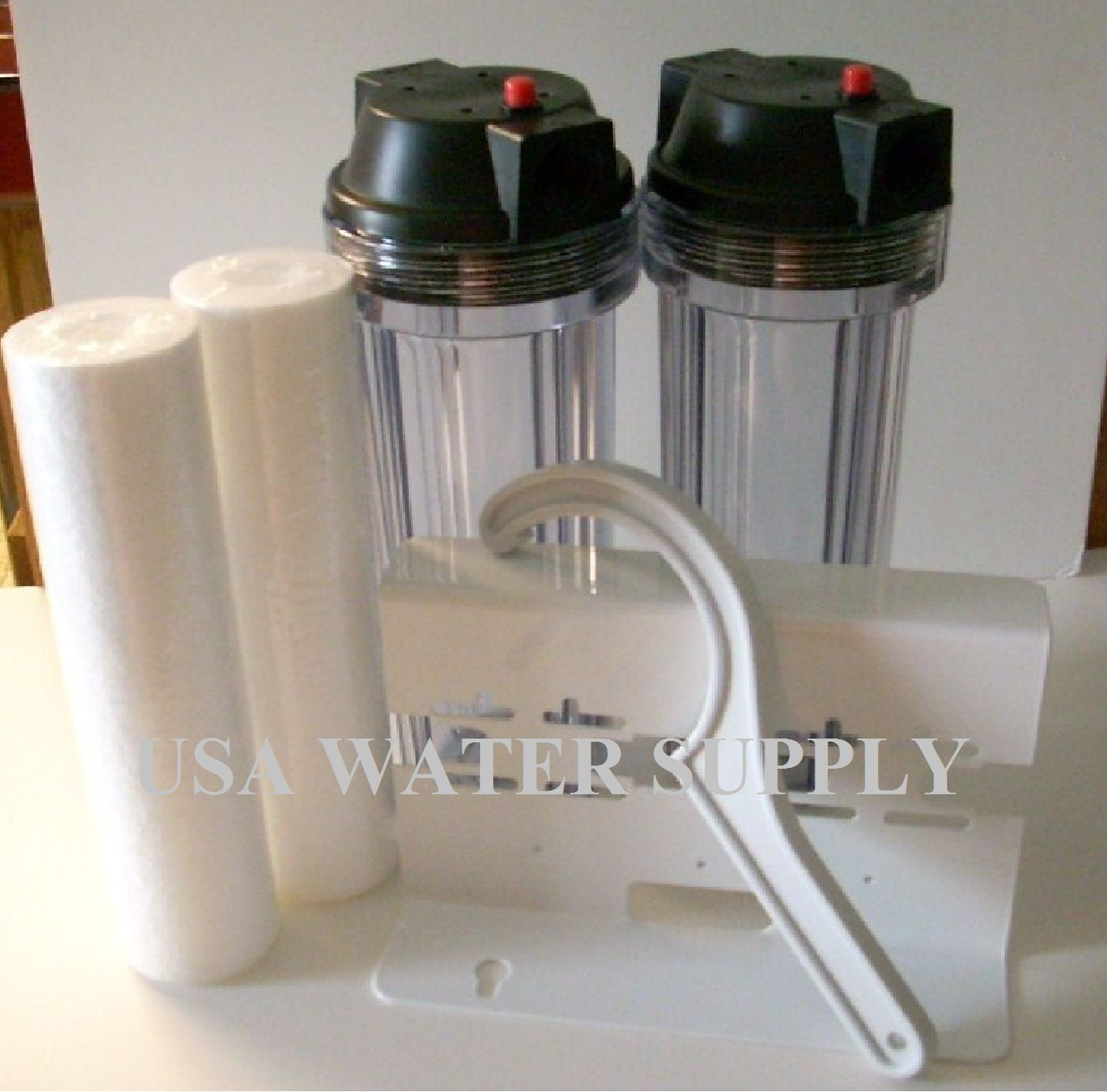 Whole House /Home/Pool/Well Water Filter System 10″ x 2 with 3/4″ Inlet Ports
