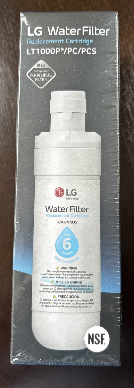 Genuine LG Water Filter Replacement Cartridge LT1000P/PC/PCS – New and Sealed!