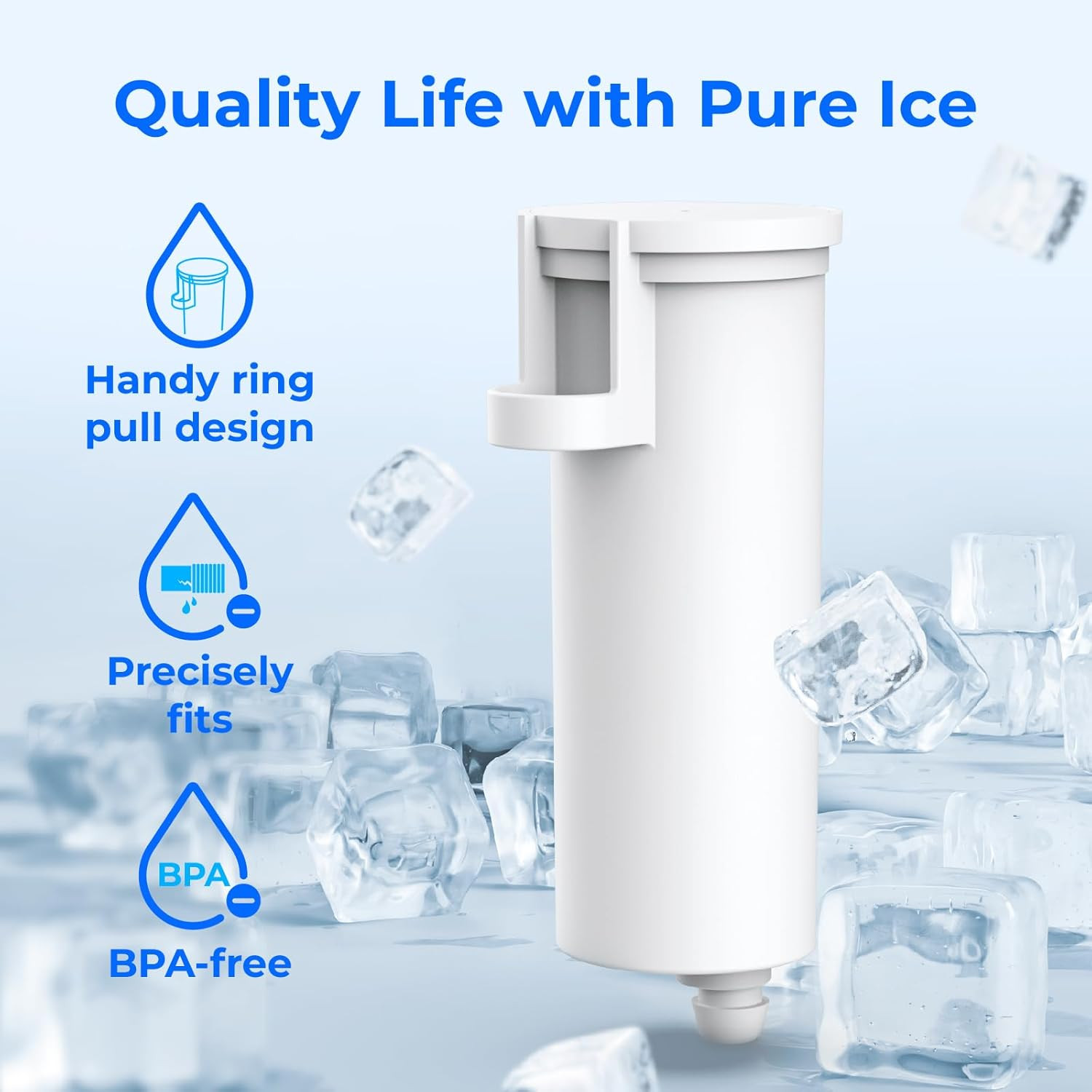 Replacement for GE® Profile Opal Nugget Ice Maker Water Filter, P4INKFILTR, Wit