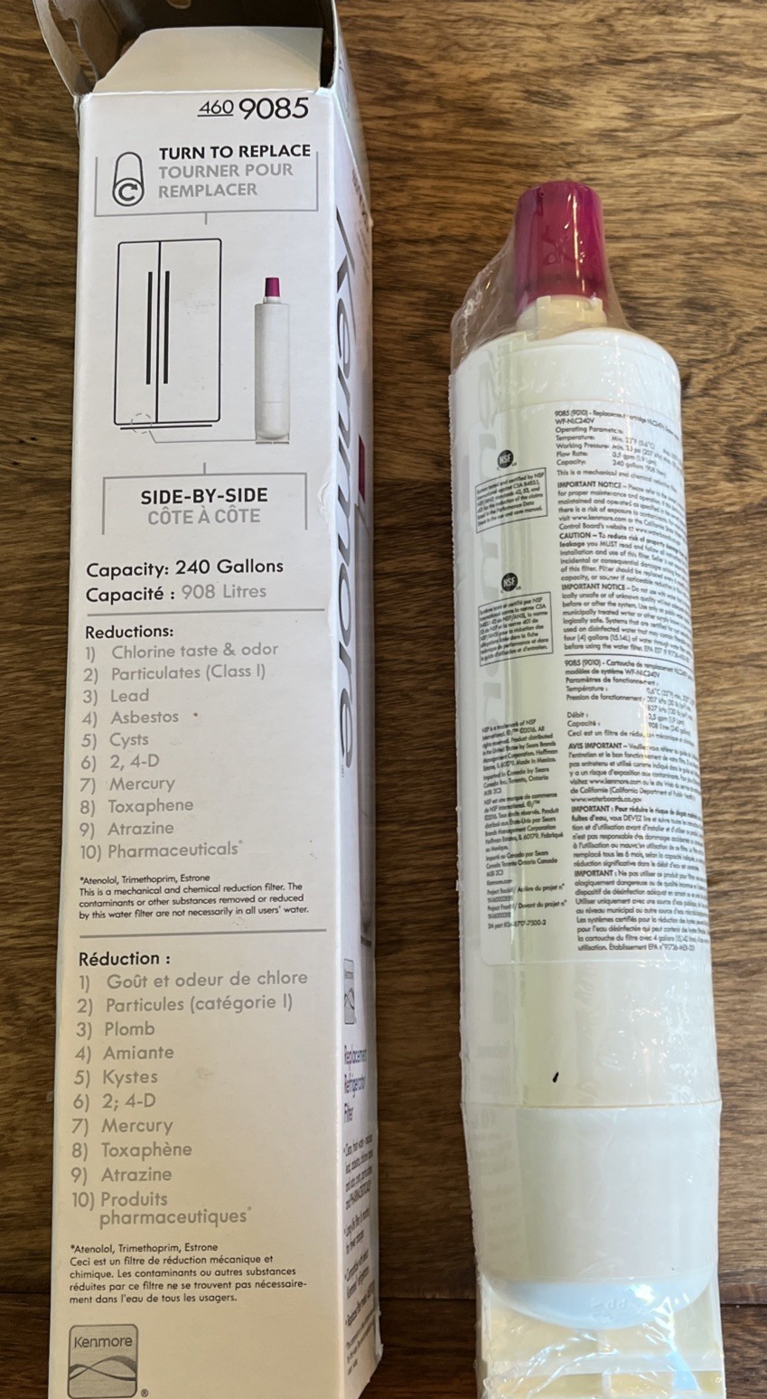 Kenmore 9085 Replacement Refrigerator Water Filter (4609085) – 1-PACK NEW