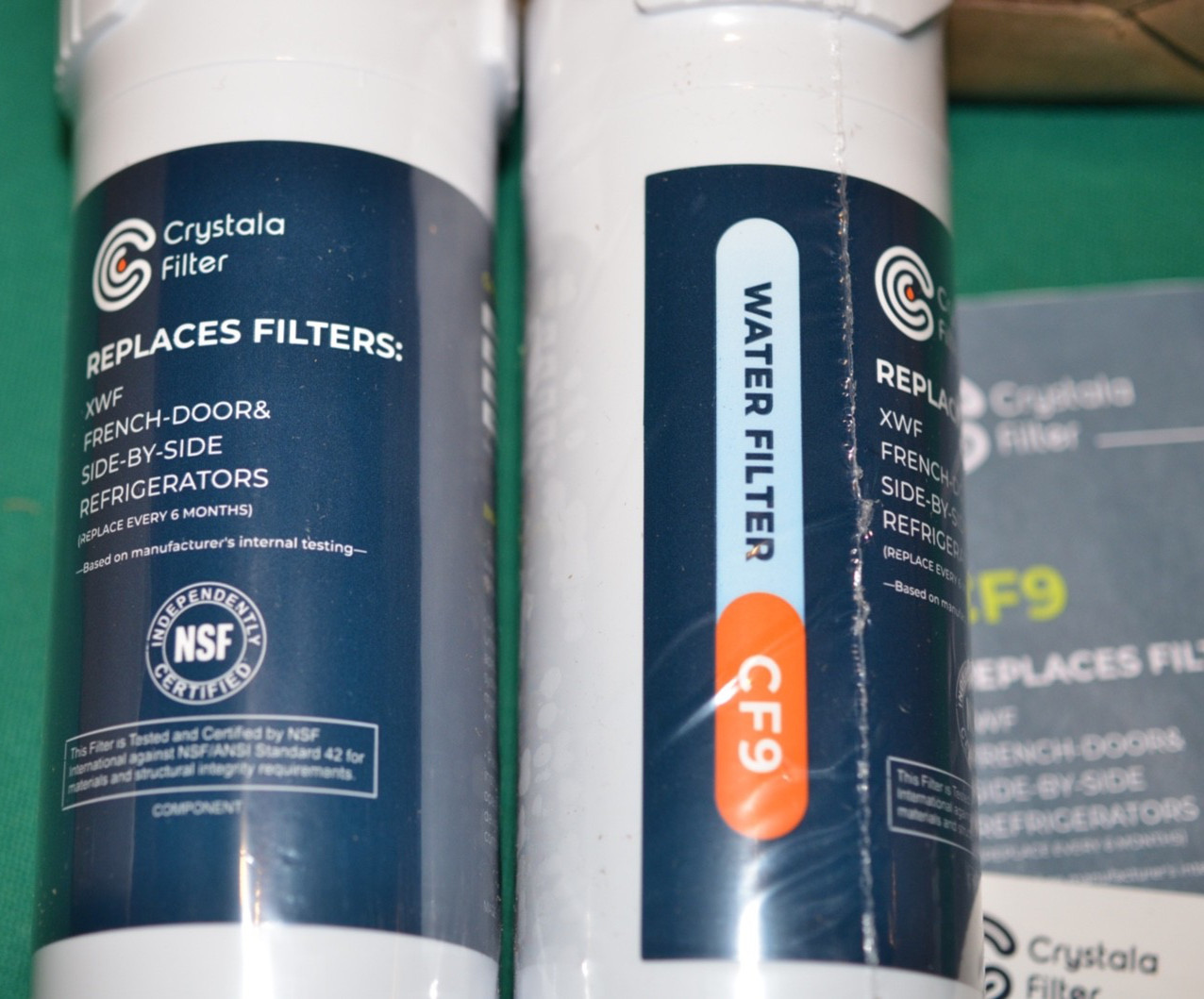 2 Pack Crystala Filter XWF Water Filters. CF9 (French Doors/Side By Side)