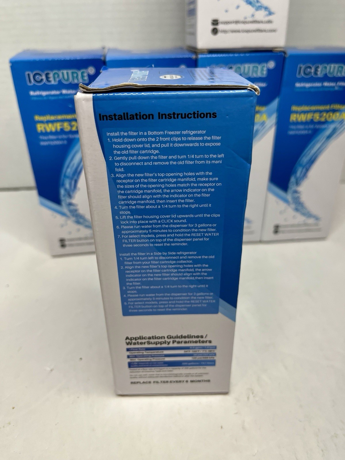 6 Ice Pure #RWF5200A Refrigerator Replacement Filters Set Lot