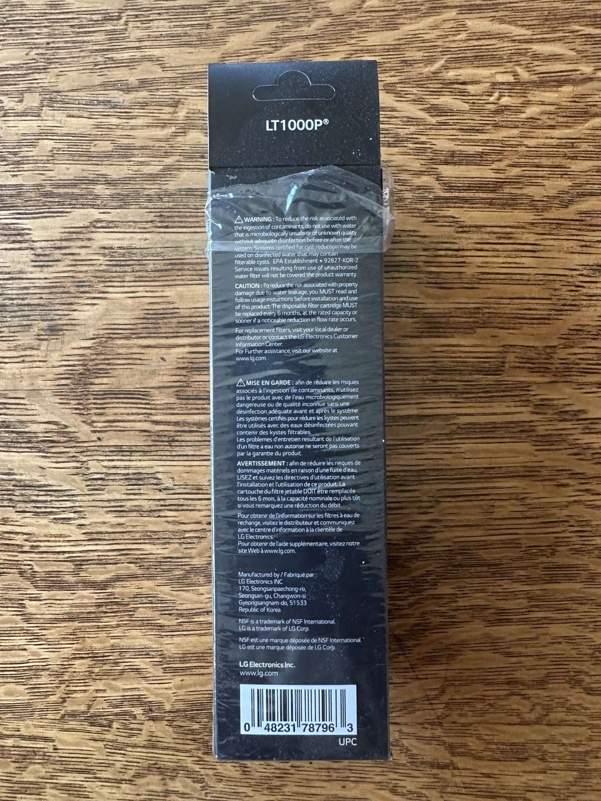 Genuine LG LT1000P Water Filter Replacement Cartridge LT1000PC/PCS / Open Box