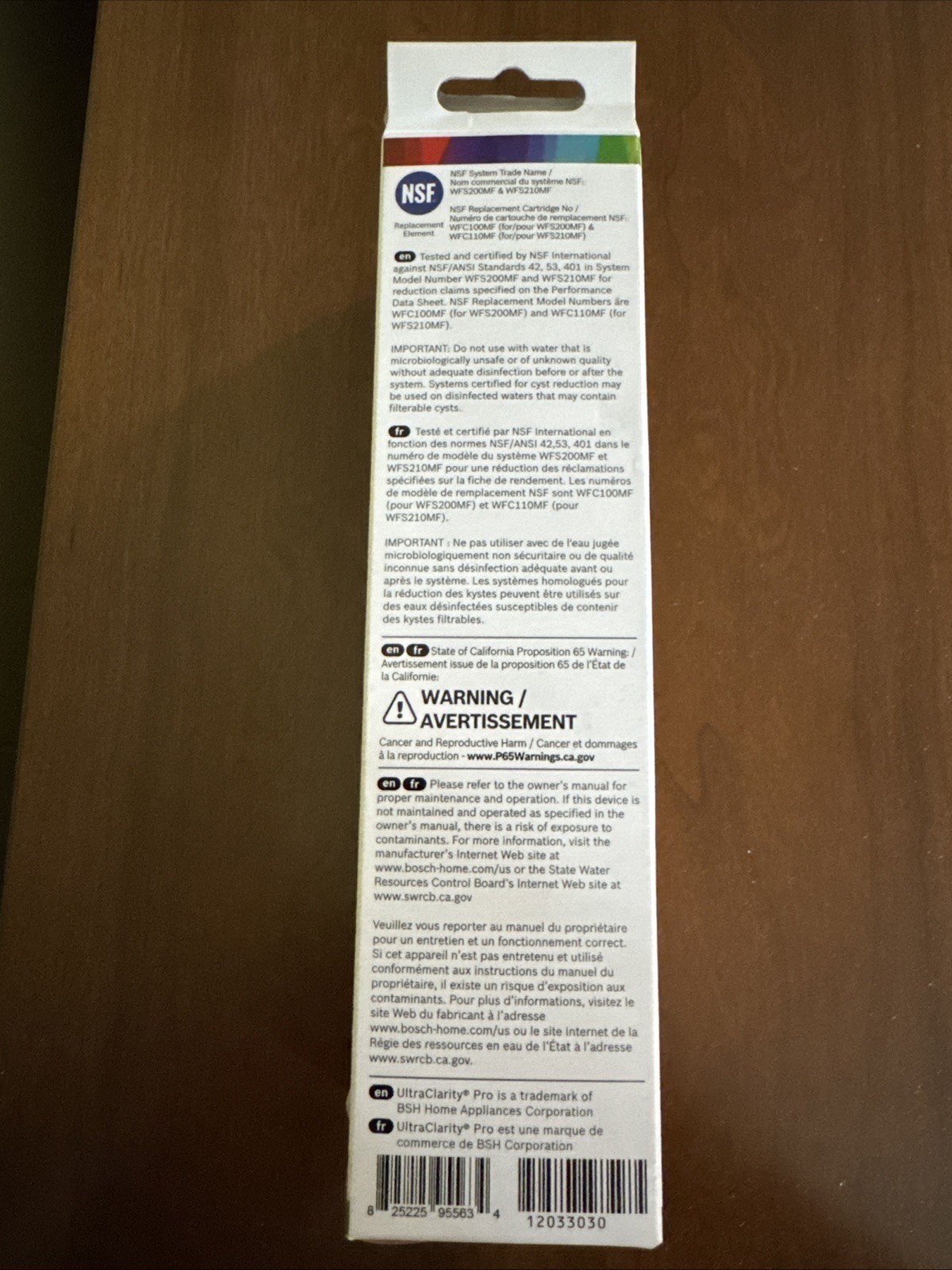 Bosch Ultra Clarity Pro Refrigerator Water Filter – White (BORPLFTR50) OEM Part