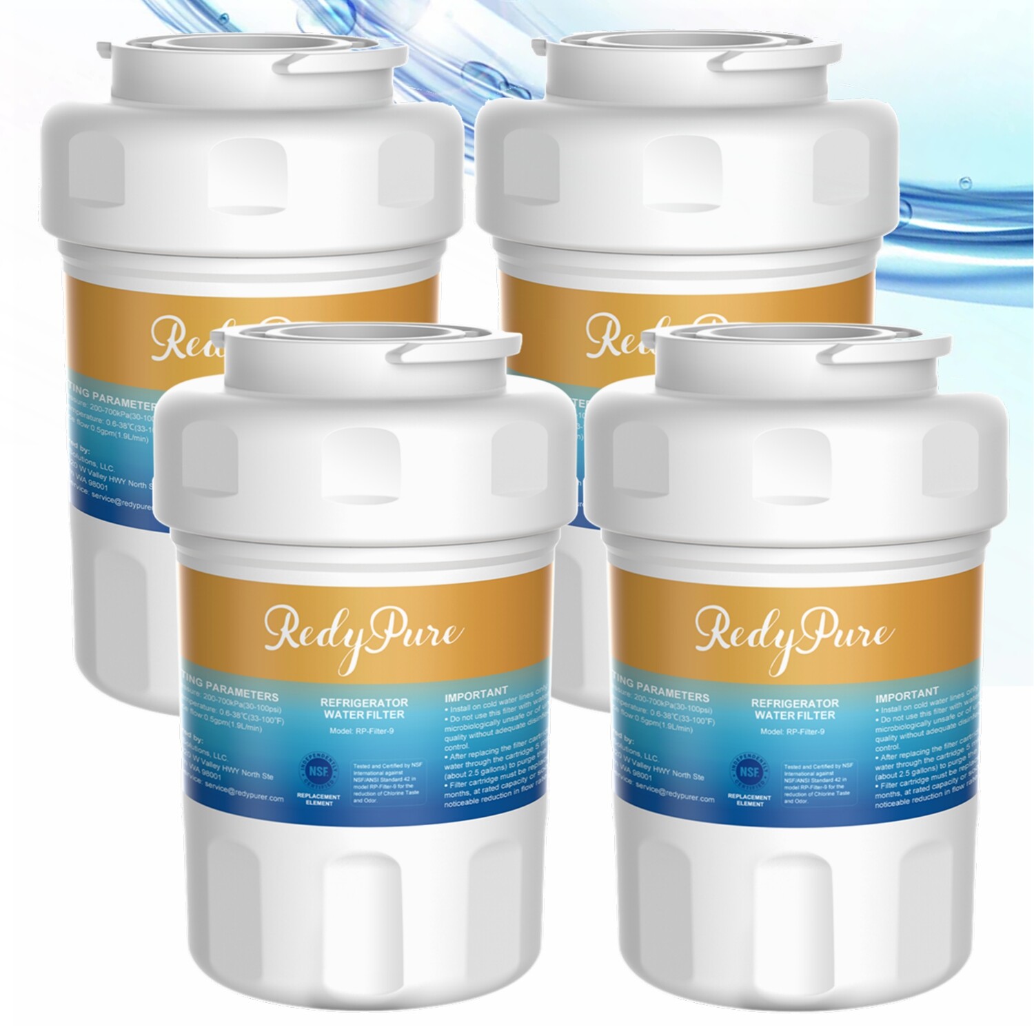 4 Pack Water Filter Replacement For GE Smartwater MWF MWFA GWF01 46-9905 46-9996