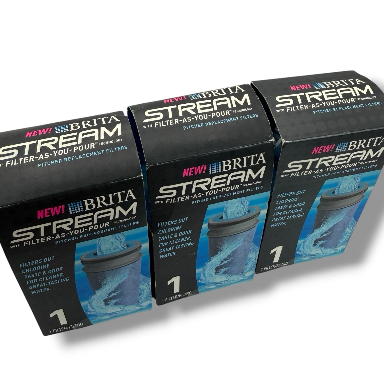 Brita Stream Water Filter Replacement 3 Pack BPA Free 40 Gallon Pitcher