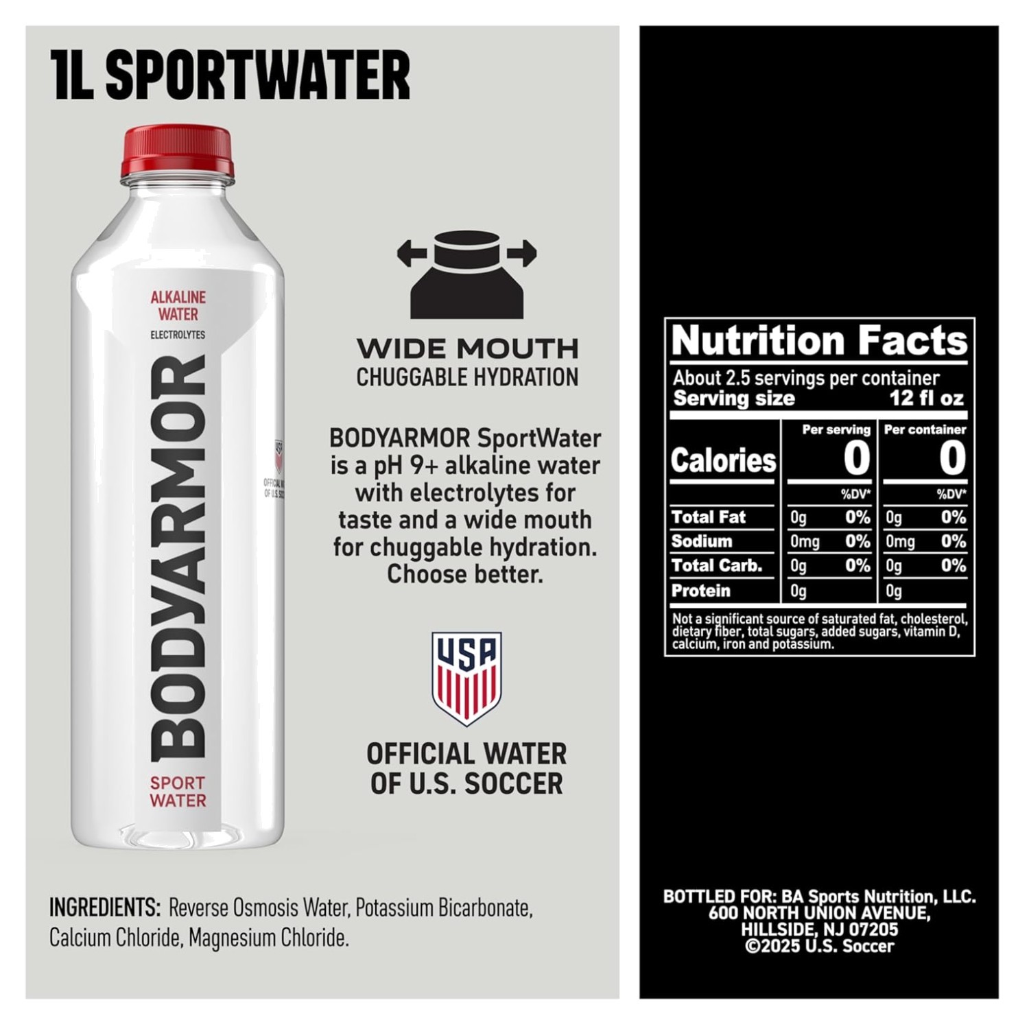 SportWater Alkaline Water, Electrolyte Drink, 12 Pack
