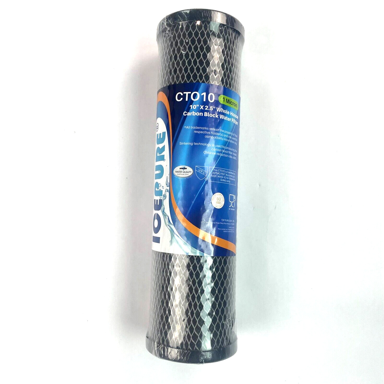 Ice Pure CTO10 Whole House Activated Carbon Block Water Filter 10×25″ NEW SEALED