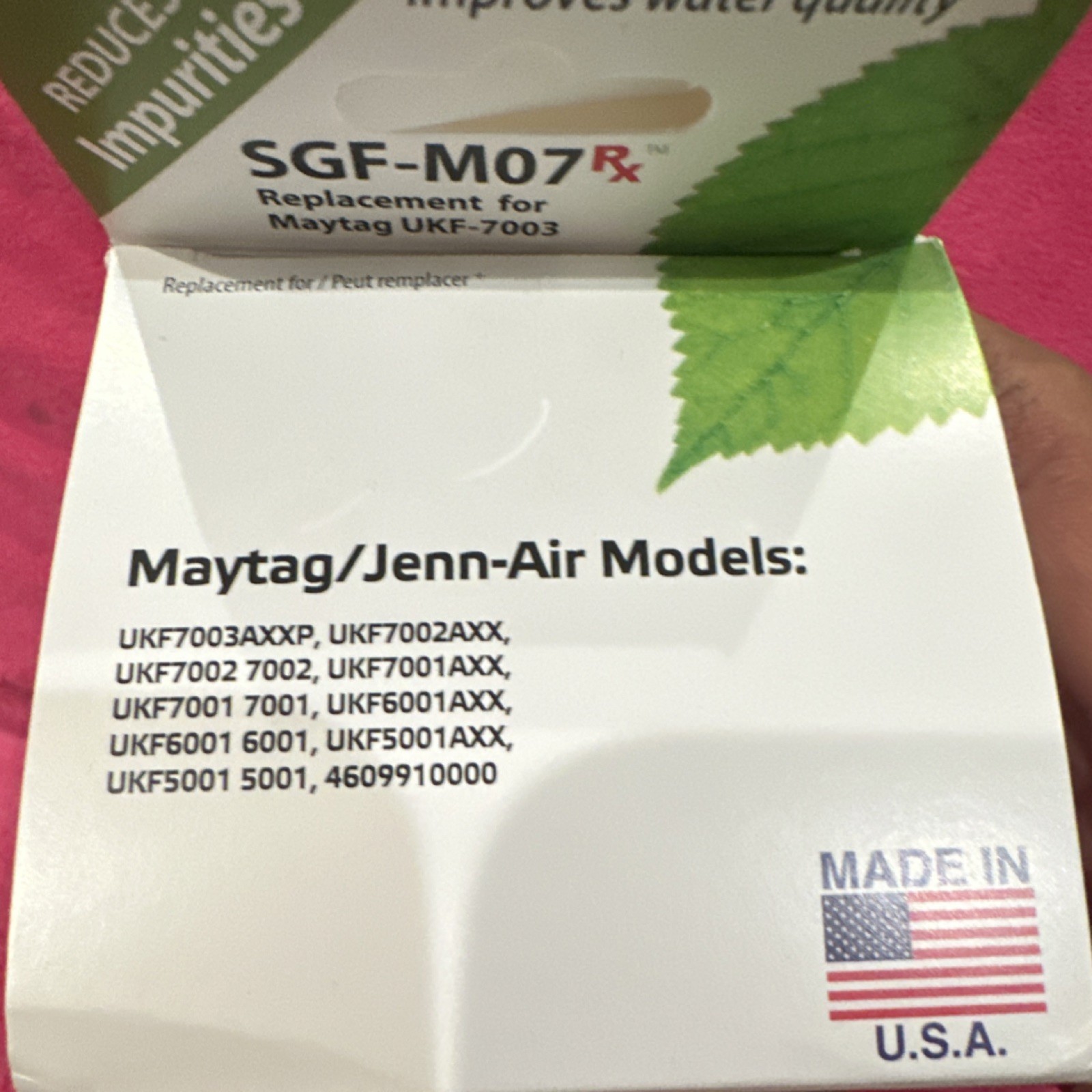 Swift Green Filters SGF-M07Rx Fridge Water Filter Maytag/Jenn-Air UKF 100 gal
